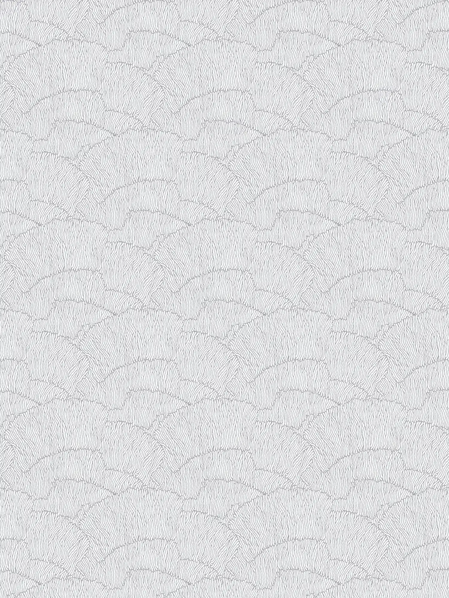 Vliestapete mit abstrakten Muster – Silber, Weiß, Metallic
