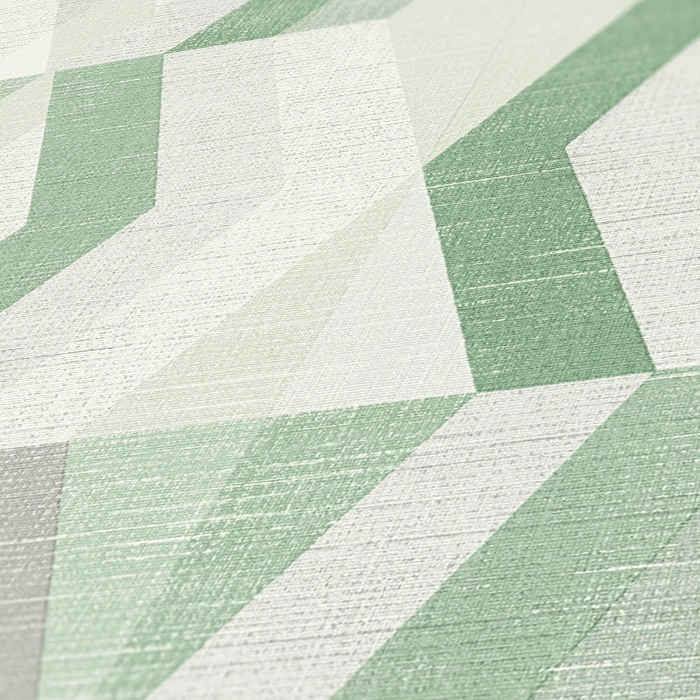             Tapete Scandinavian Stil mit geometrischem Muster - Grün, Grau
        