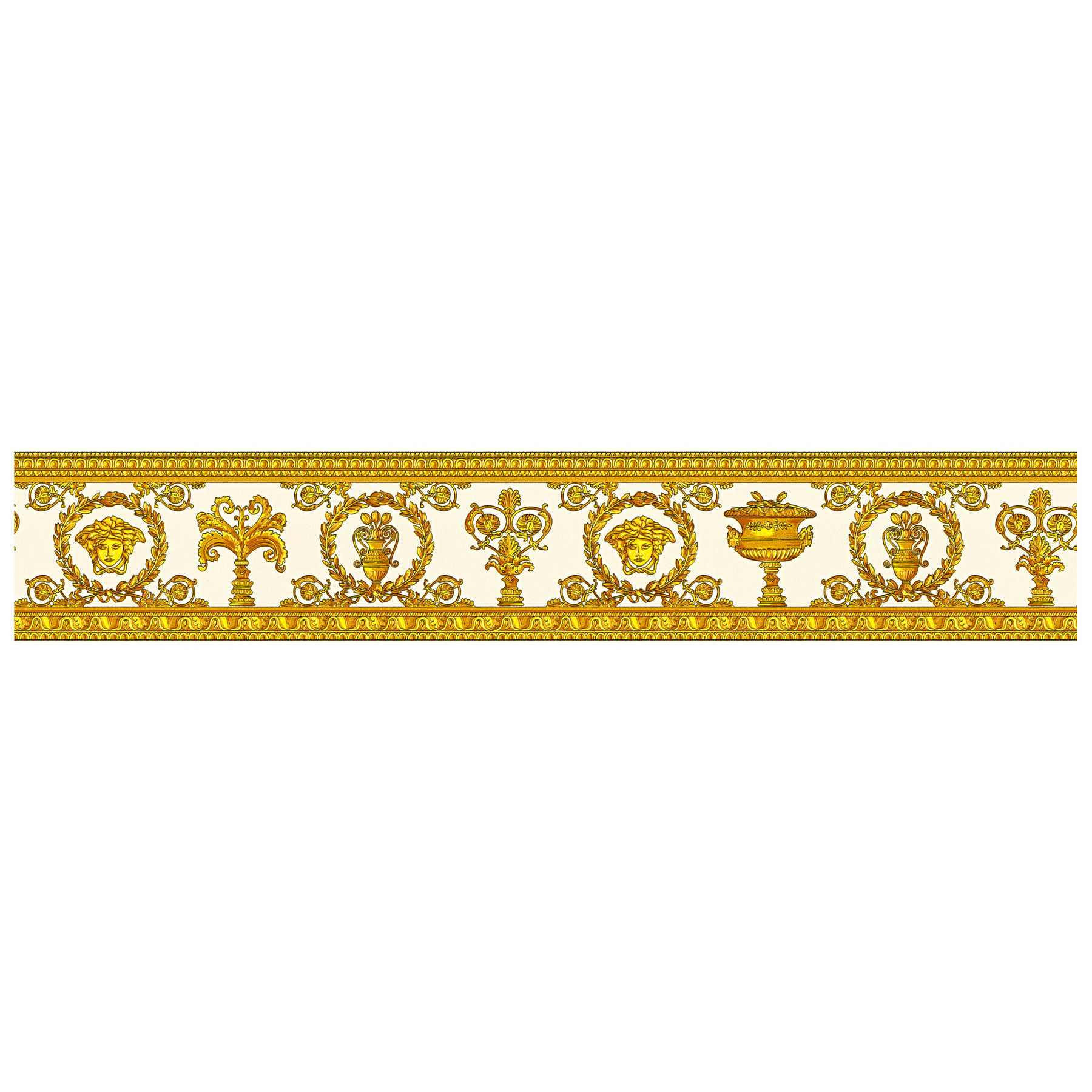         VERSACE Tapetenbordüre Goldene Zierborte – Metallic
    