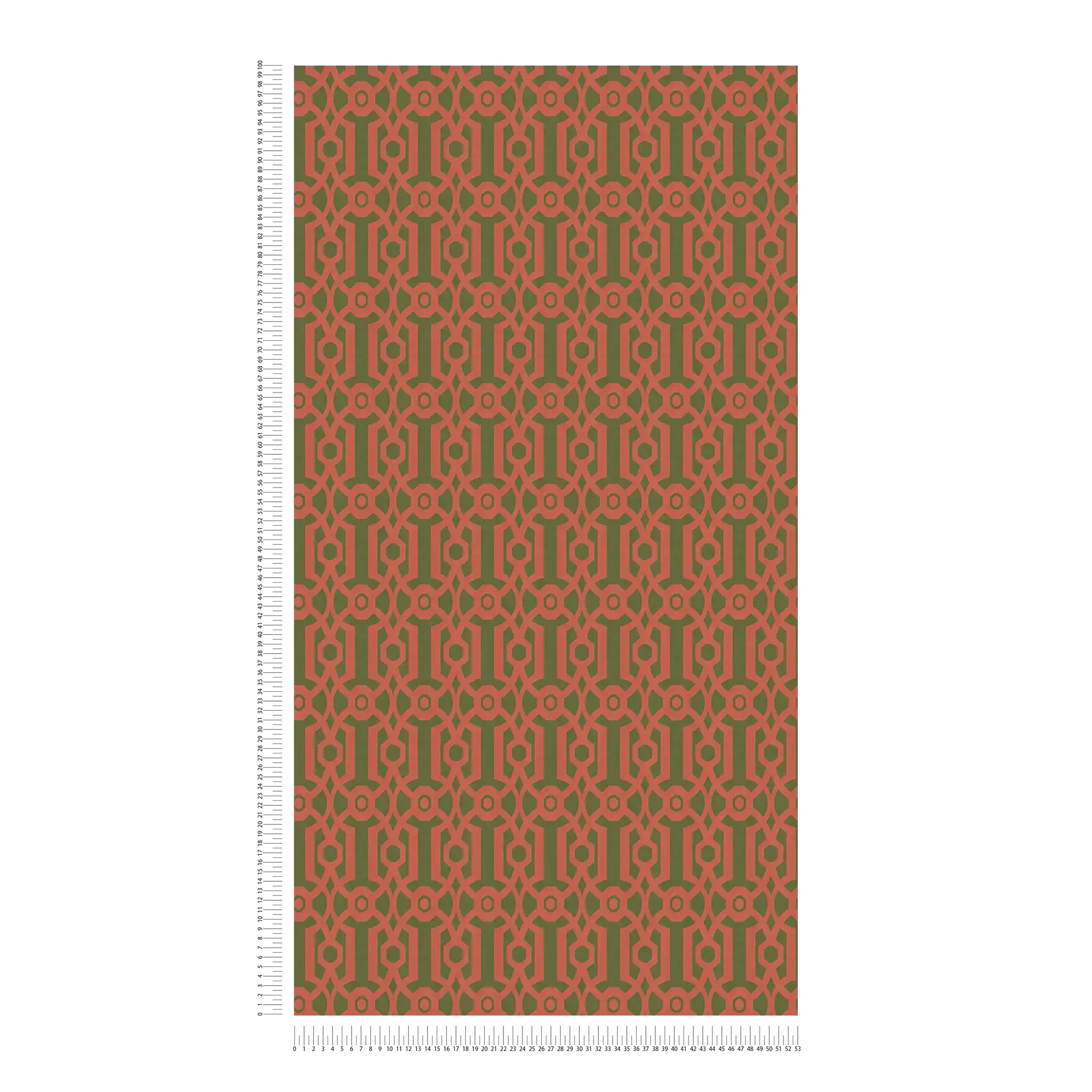             Vliestapete mit grafischem Muster im englischen Stil – orange, Grün
        