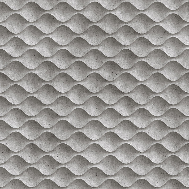 Concrete 1 - Coole 3D Beton-Wellen Fototapete – Grau, Schwarz | Premium Glattvlies

