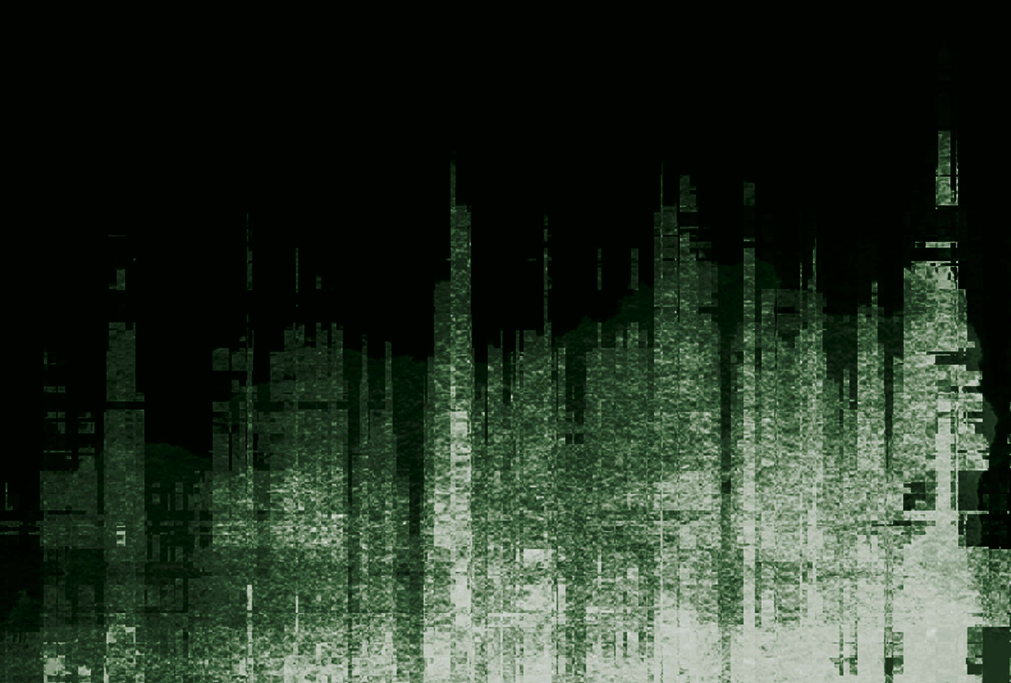             Fototapete in Schwarz mit abstraktem Linienmuster – Grün, Schwarz, Weiß
        