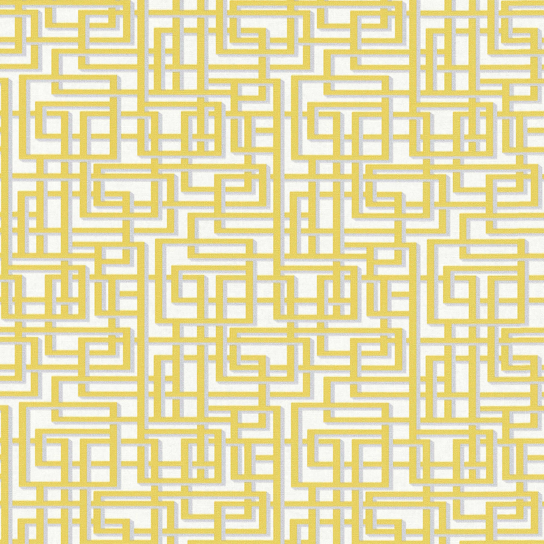         3D Linienmuster Tapete Goldener Retro Stil – Gelb
    