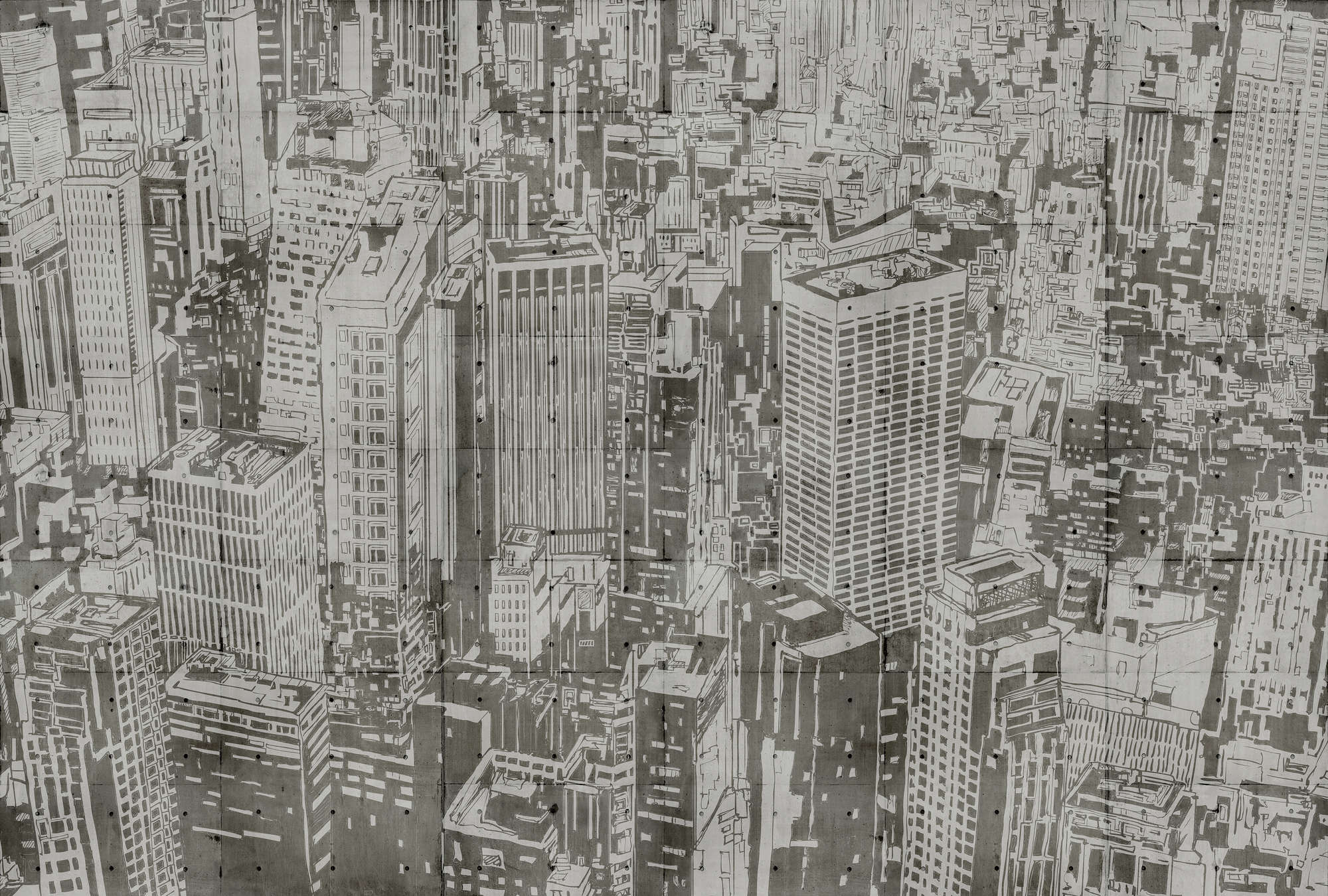             Downtown 2 - Fototapete in Beton Struktur im New York Look – Beige, Braun | Perlmutt Glattvlies
        