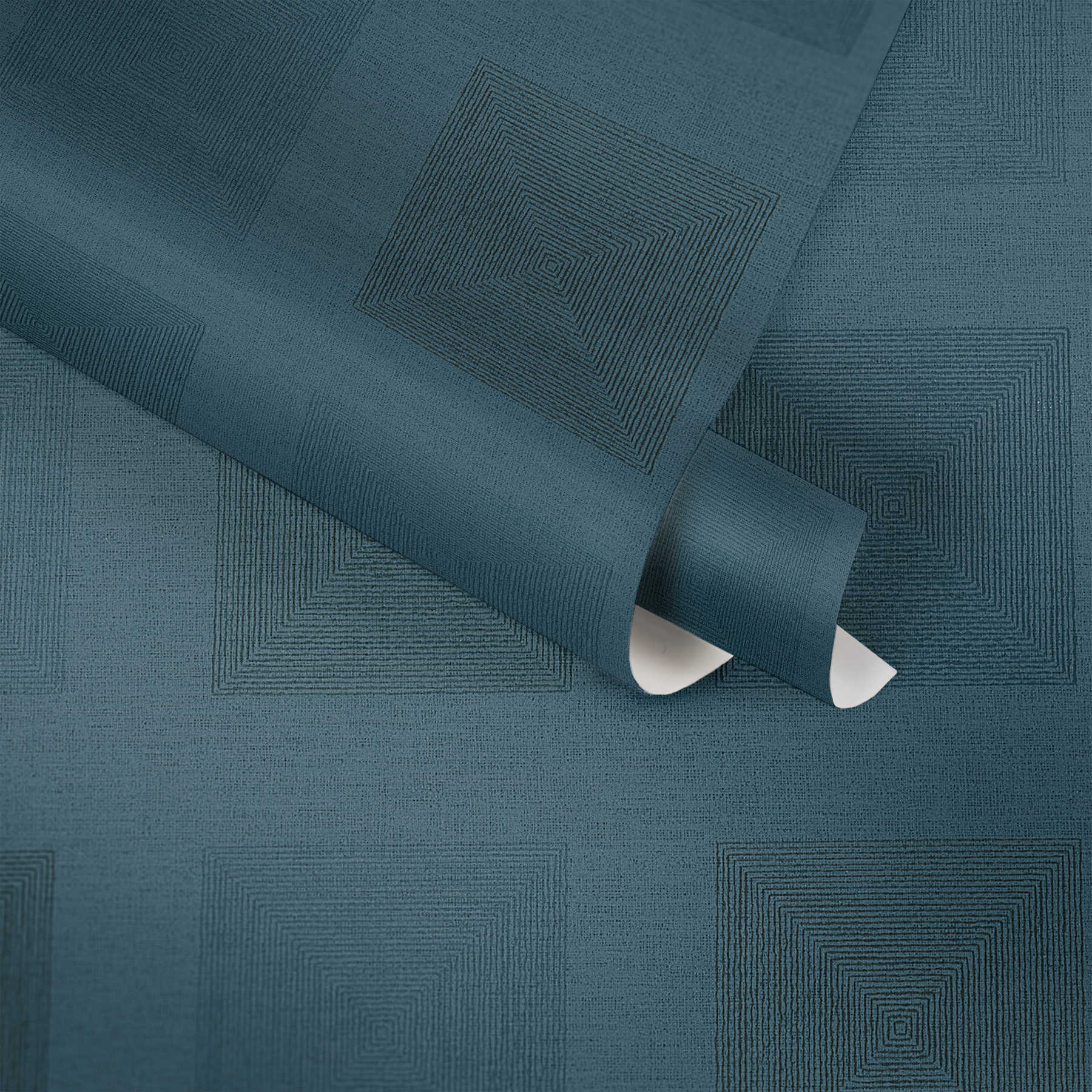             Afrikanische Tapete Grafik Muster mit Metallic-Effekt – Blau
        
