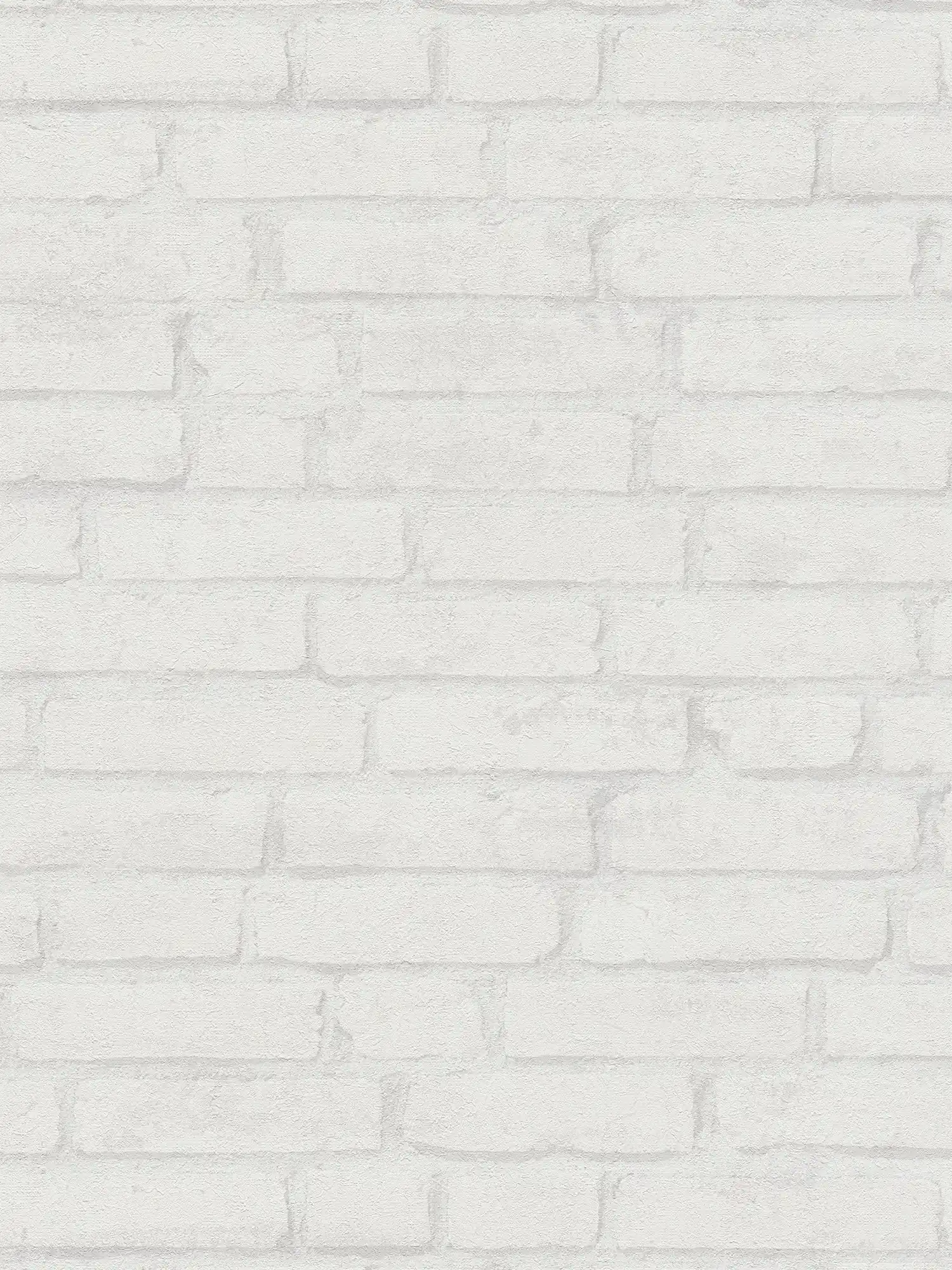 Helle Steintapete Ziegel-Muster im Industrial Design – Weiß, Grau
