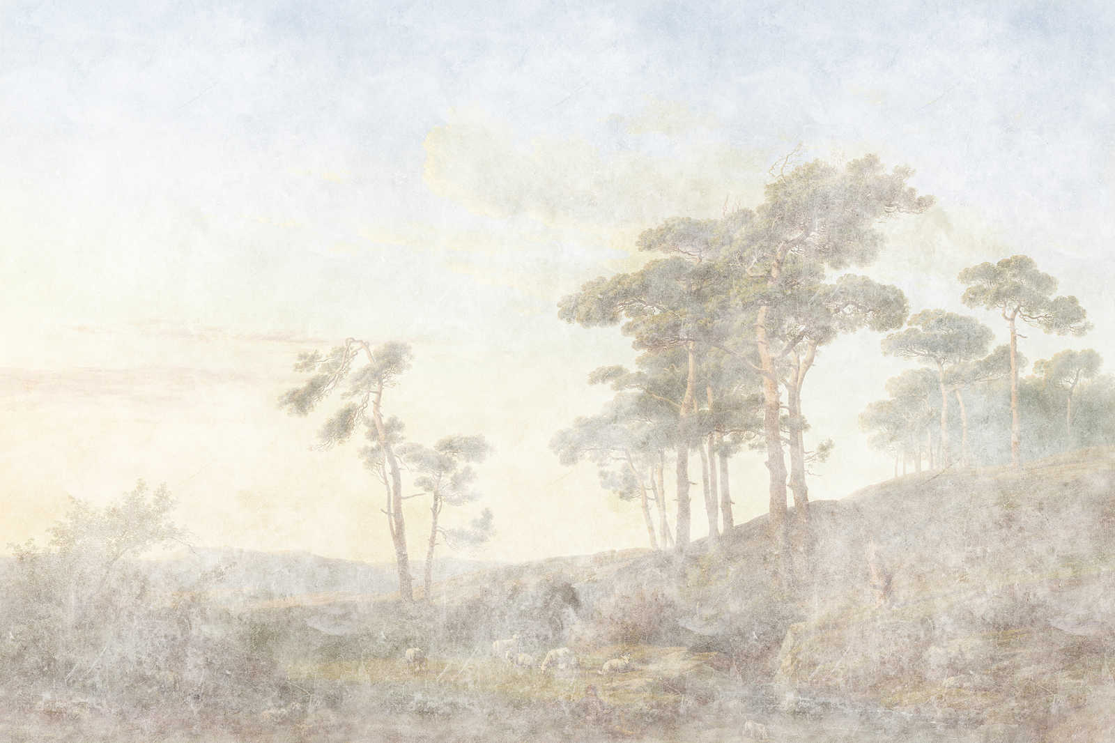             Romantic Grove 1 - Gemälde Leinwandbild verblasster Used Look – 1,20 m x 0,80 m
        