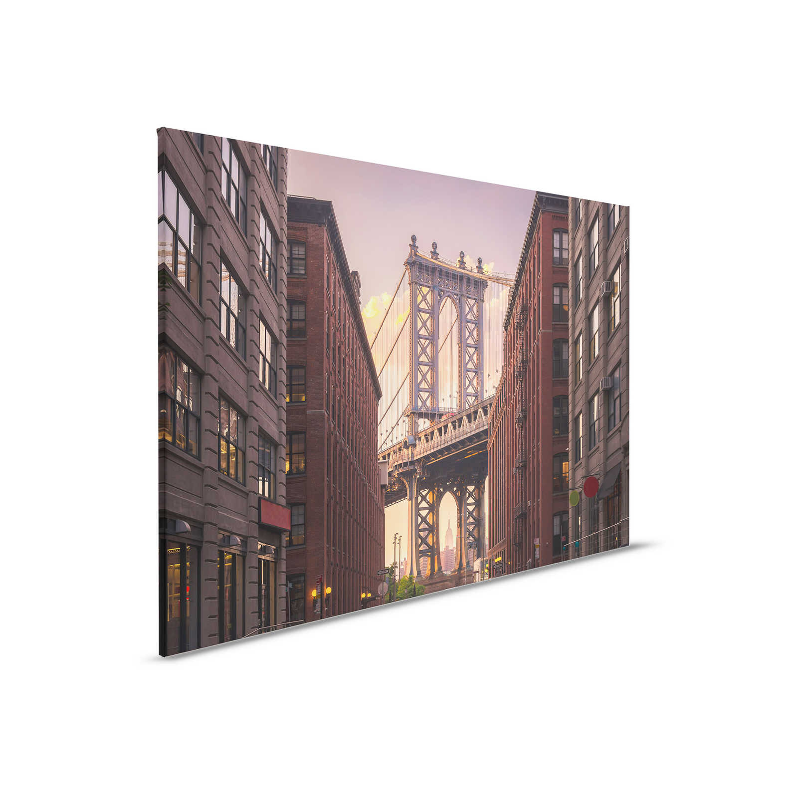 Leiwand mit Brooklyn Bridge aus Straßenansicht – 0,90 m x 0,60 m
