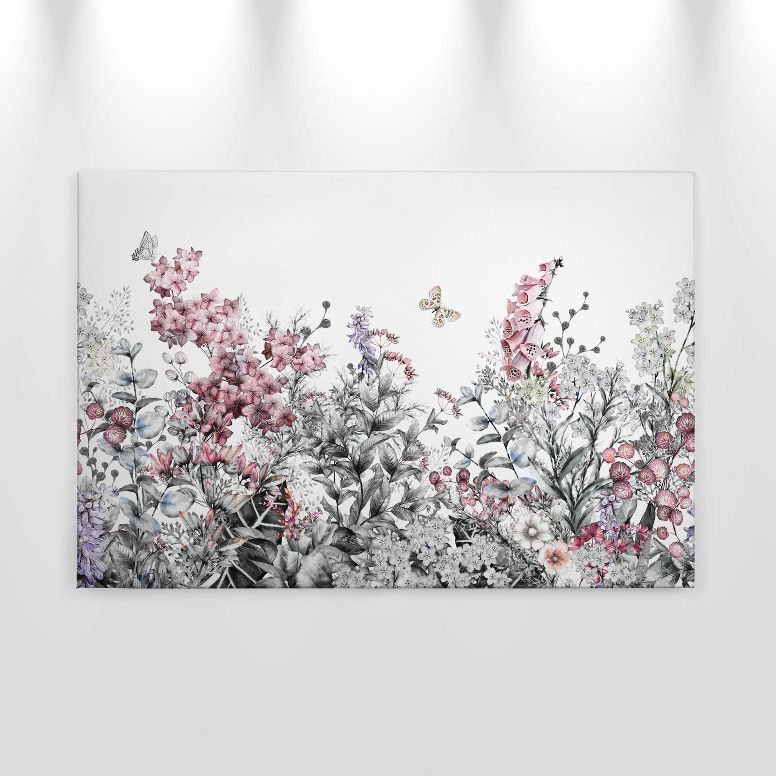             Leinwand mit Schlicht gemalten Blumen – 0,90 m x 0,60 m
        