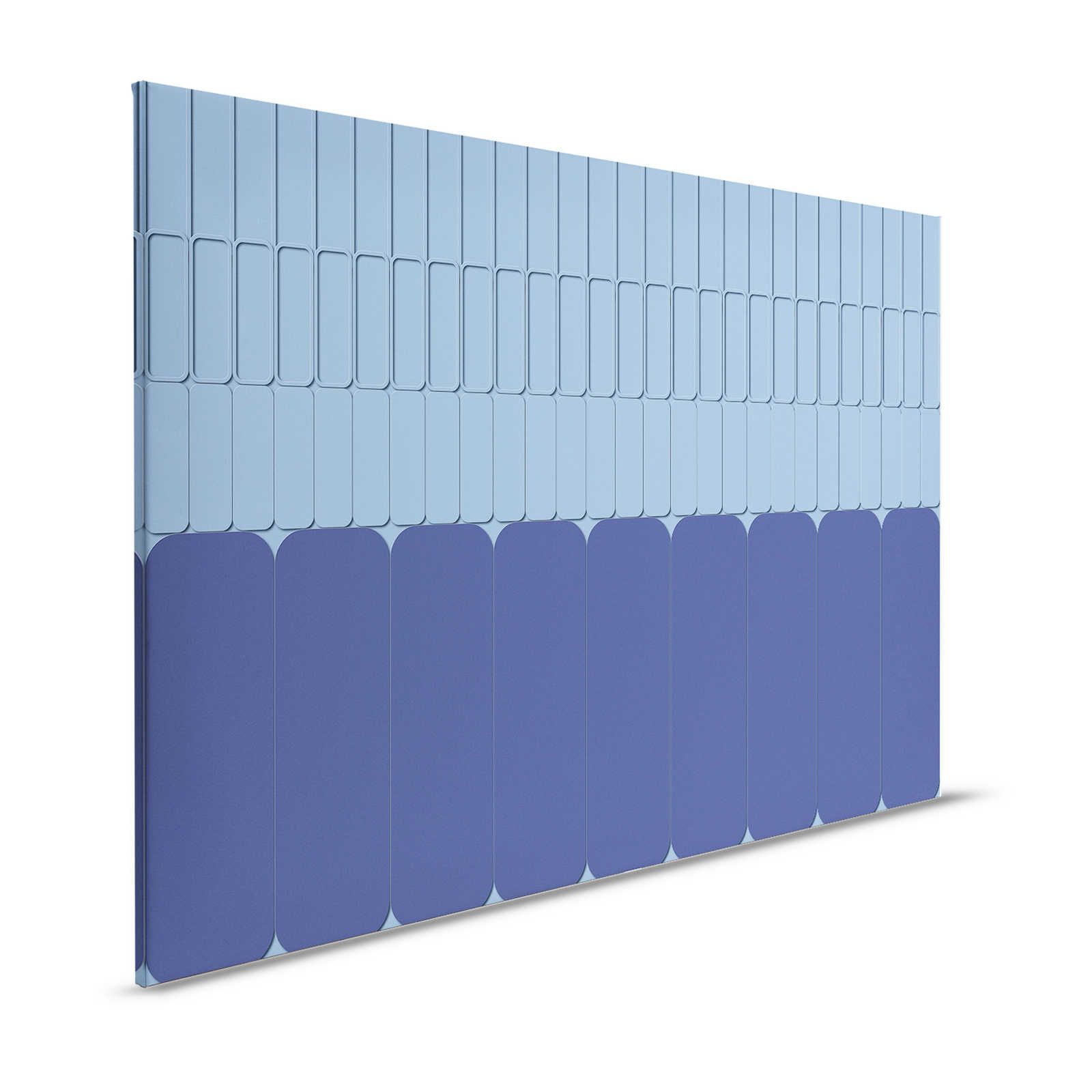 Metro 1 - Grafik Leinwandbild Blau mit Ton-in-Ton Muster – 1,20 m x 0,80 m
