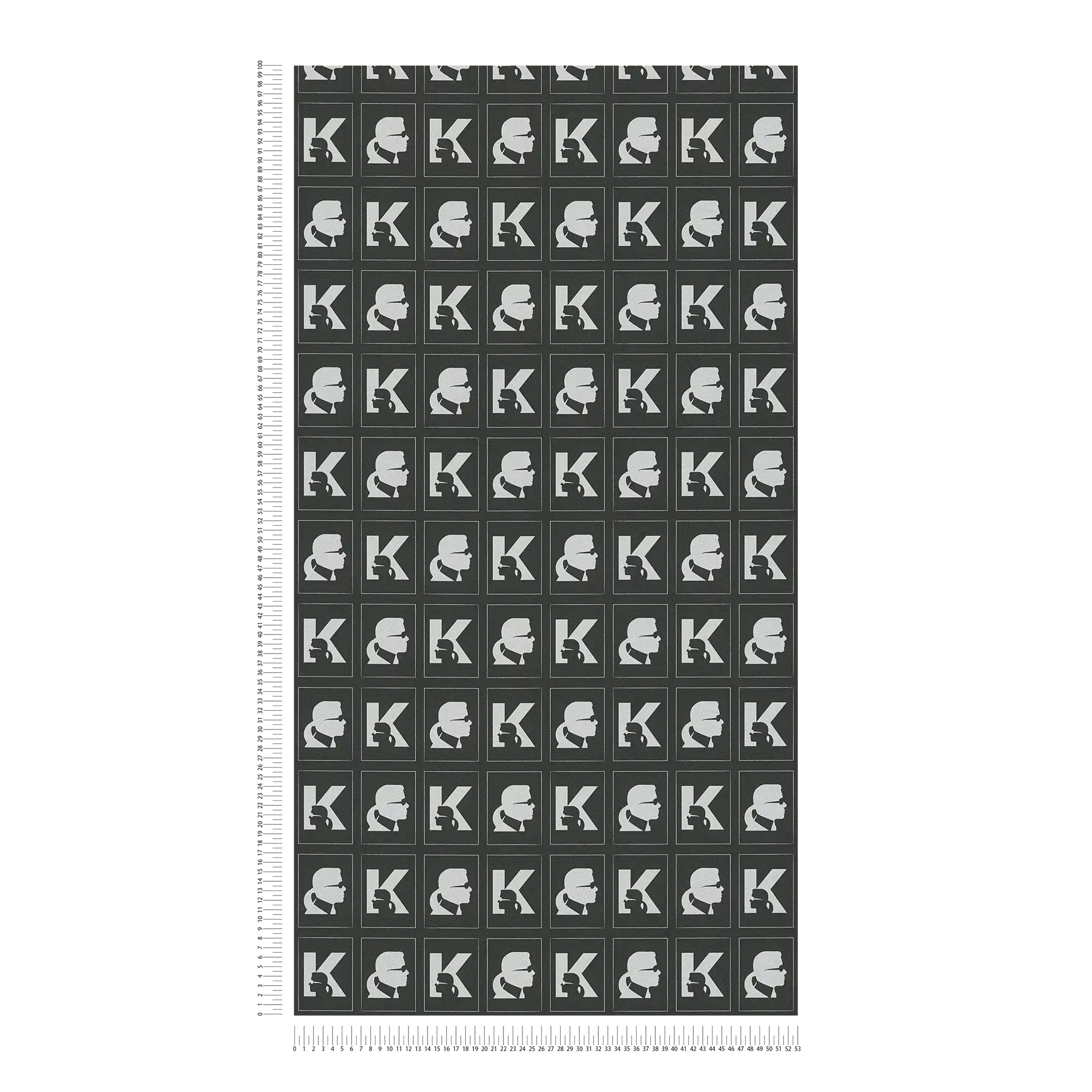             Karl LAGERFELD Vliestapete Emblem-Muster – Metallic, Schwarz
        