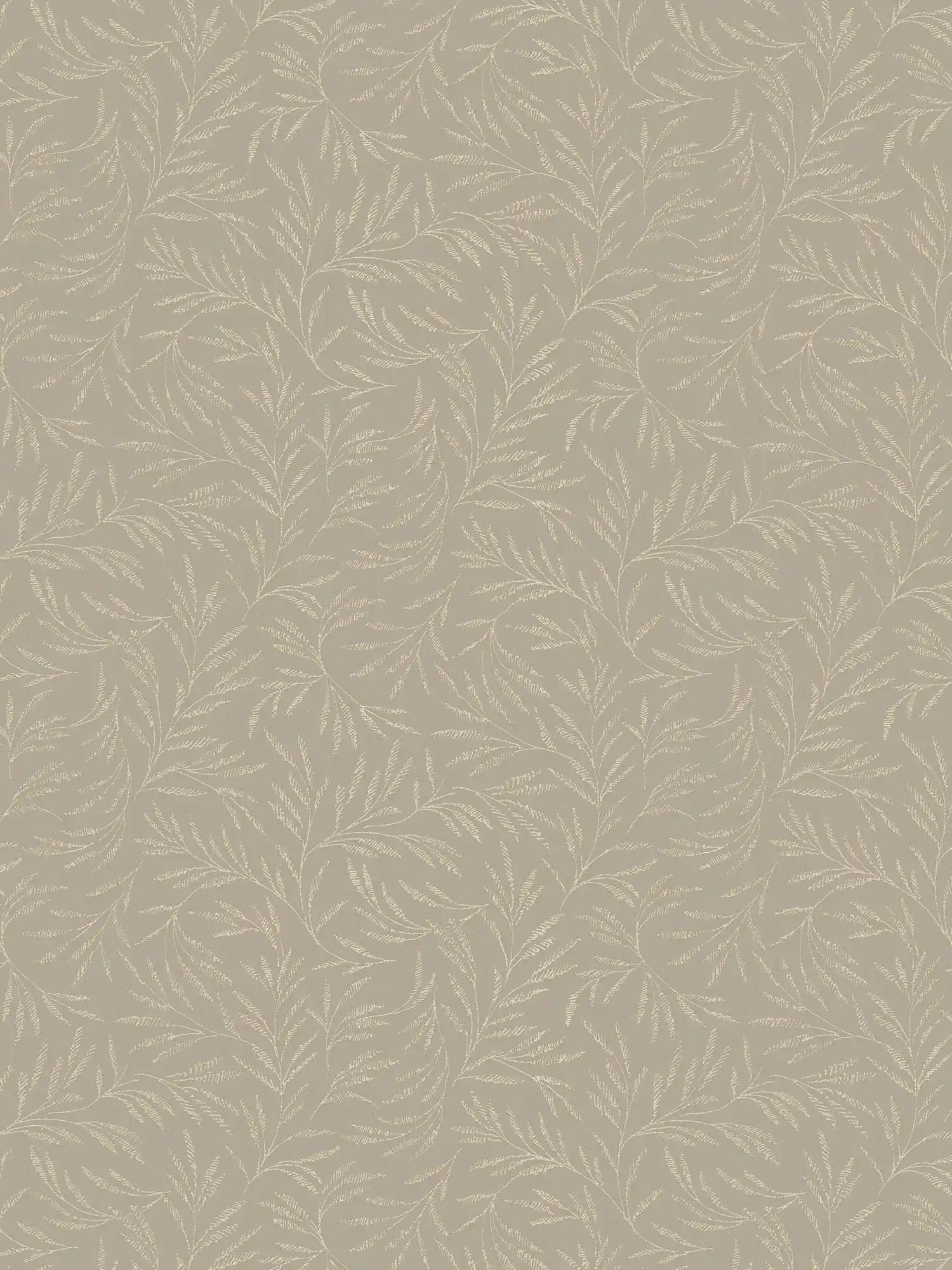         Muster-Tapete Metallic Blätter Ranken – Braun, Grau
    