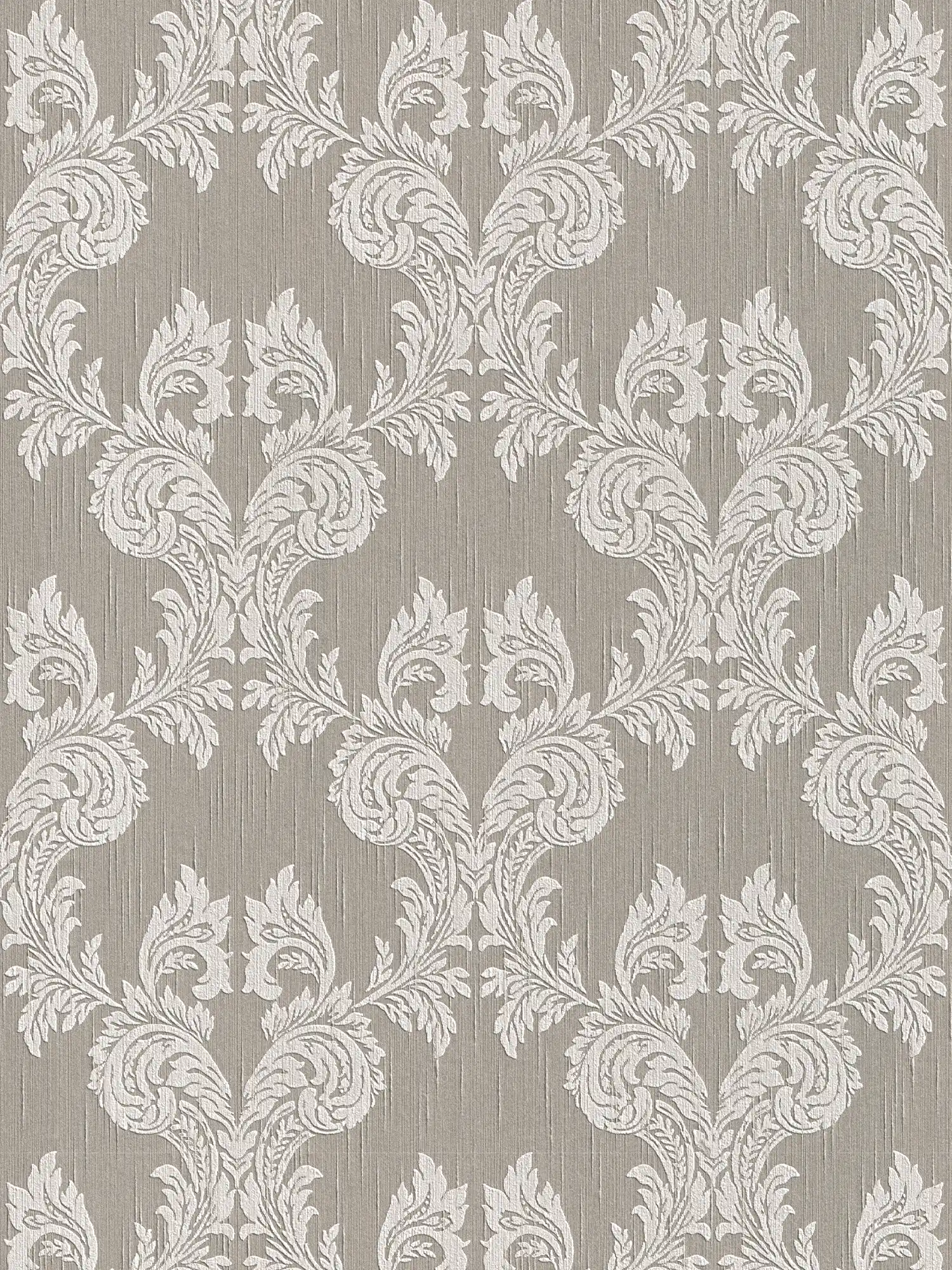 Tapete Barock Ornamente & Textildesign – Beige, Grau
