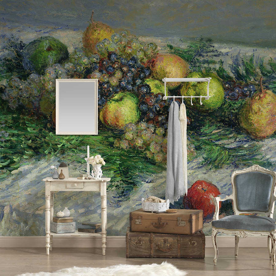 Fototapete "Stillleben mit Birnen und Trauben" von Claude Monet
