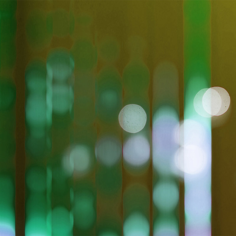 Big City Lights 2 - Fototapete mit Lichtreflexen in Grün – Gelb, Grün | Struktur Vlies
