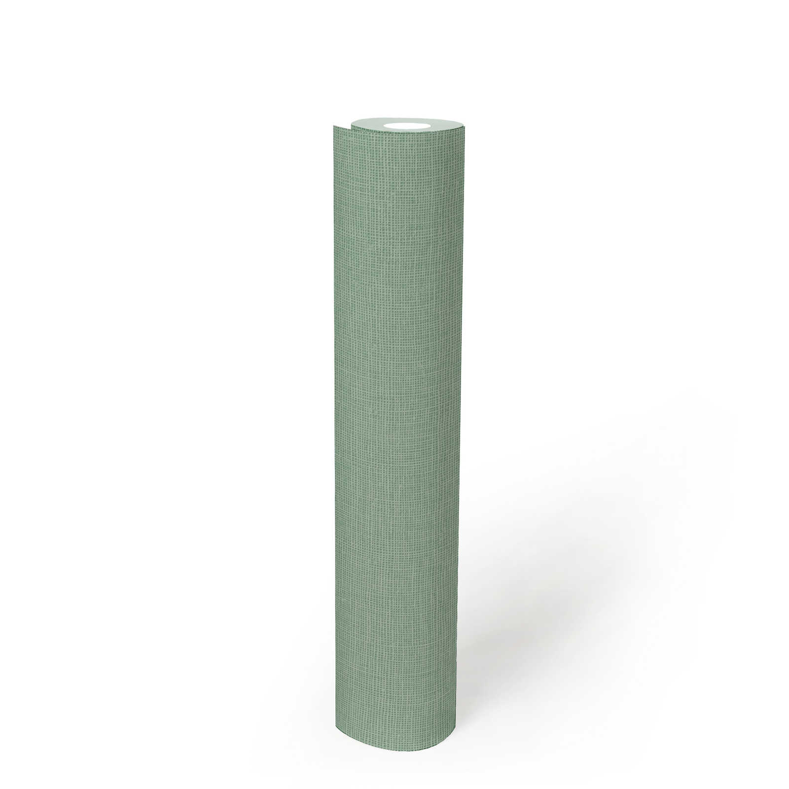             Vliestapete einfarbig mit Leinenstruktur – Grün
        