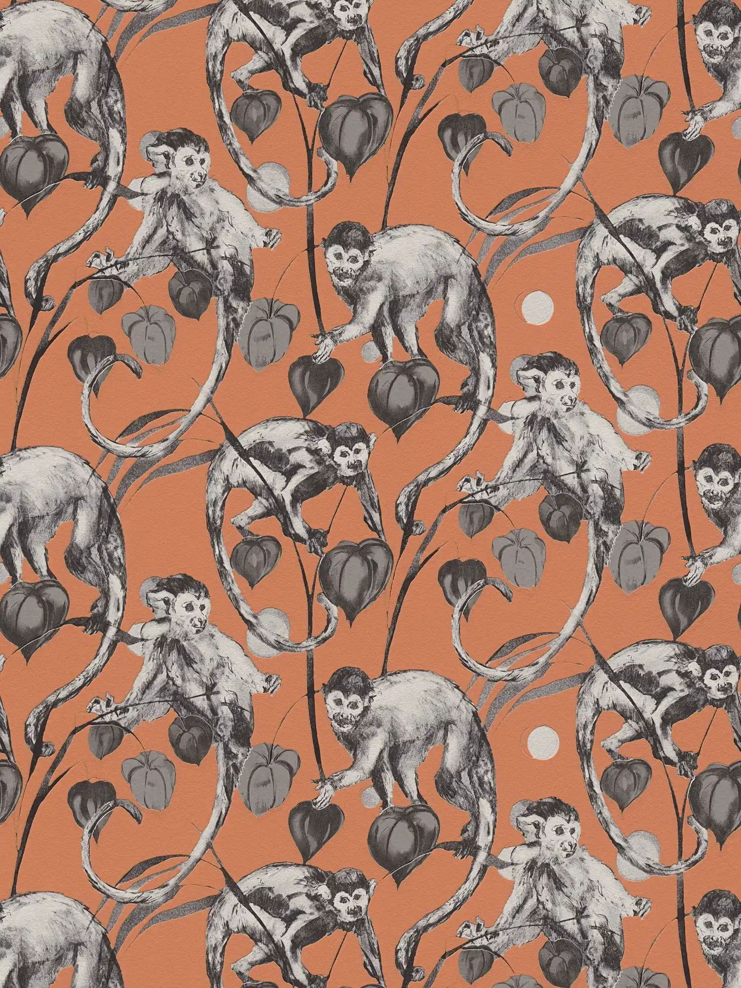 MICHALSKY Tapete Affen & Dschungel Motiv – Orange, Grau
