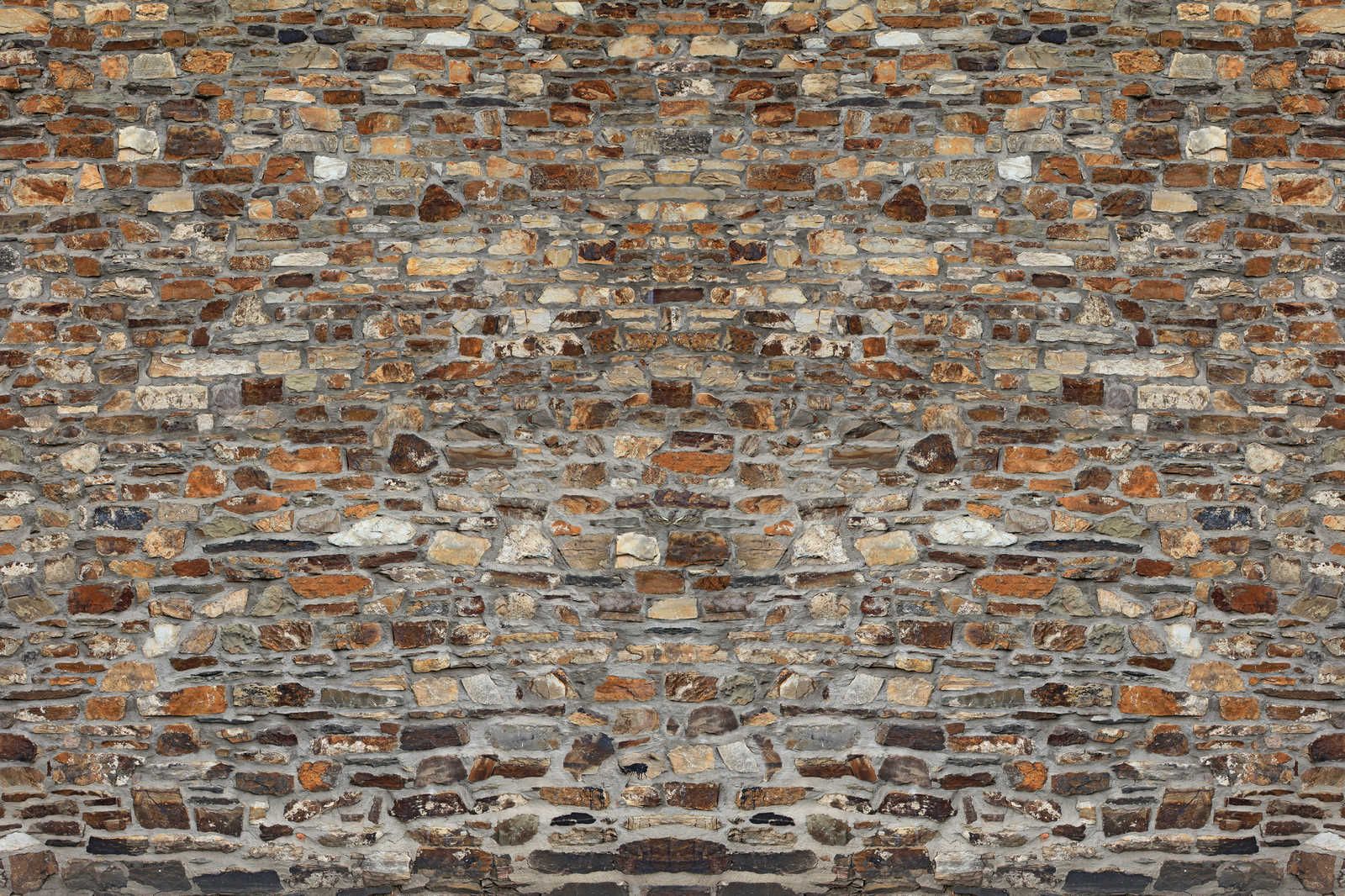             Leinwandbild 3D Mauer alte Ziegel & rustikaler Steinoptik – 0,90 m x 0,60 m
        