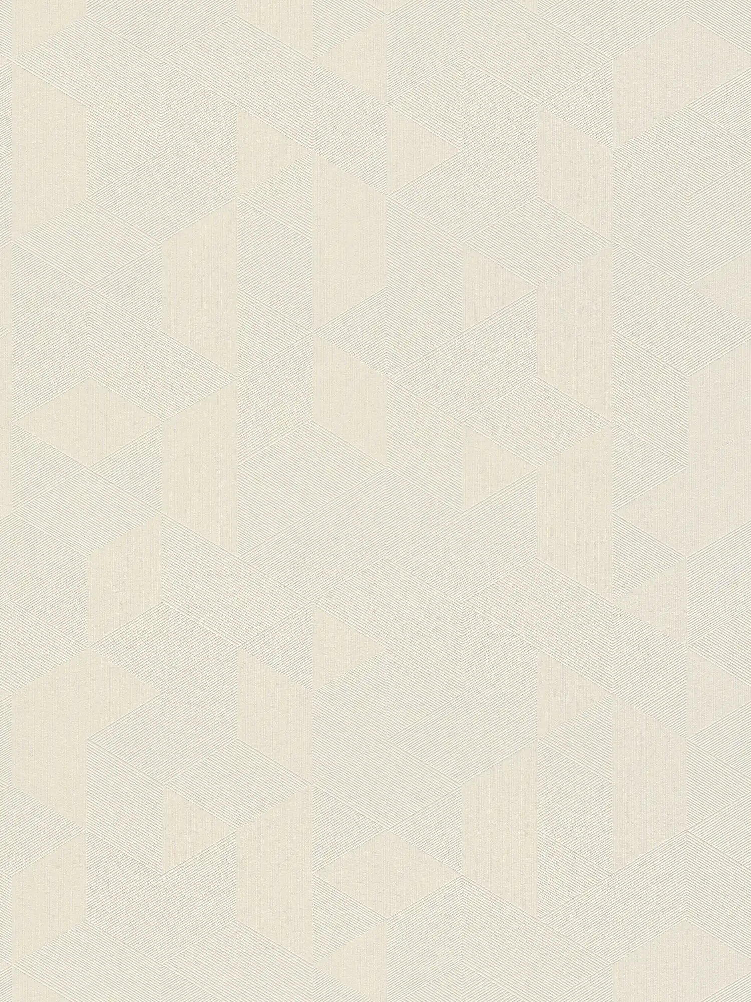 Cremeweise Tapete mit Ton-in-Ton Muster & Schimmer-Effekt – Weiß
