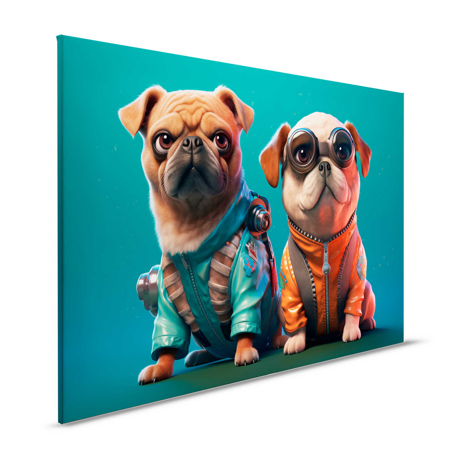 KI-Leinwandbild »Cute Dogs« – 120 cm x 80 cm
