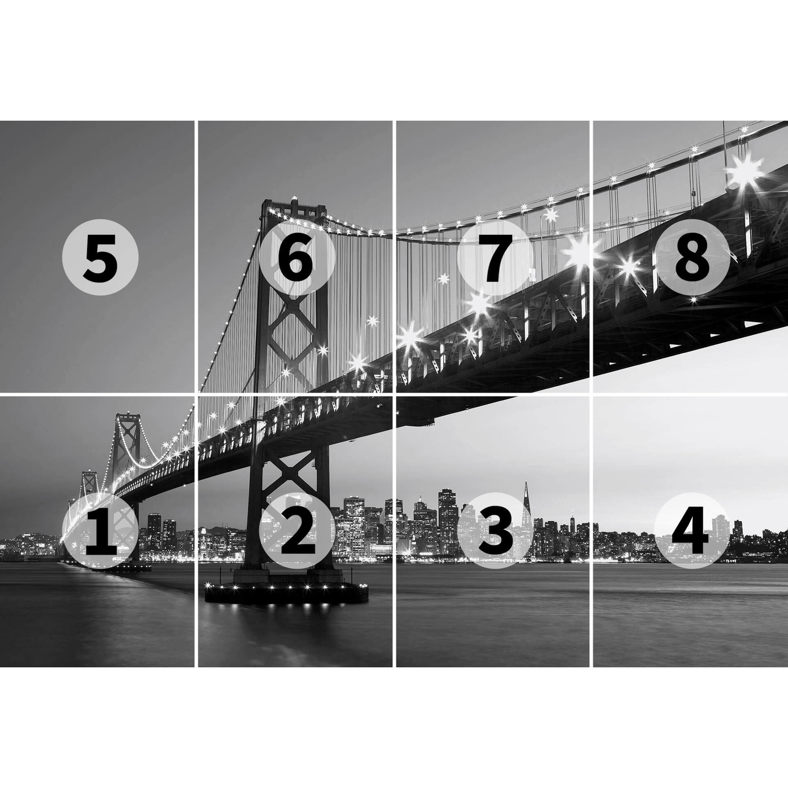             San Francisco Fototapete Skyline – Schwarz, Weiß
        