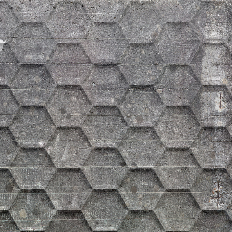         Fototapeten Beton rustikal mit Waben-Muster – Grau, Weiß
    