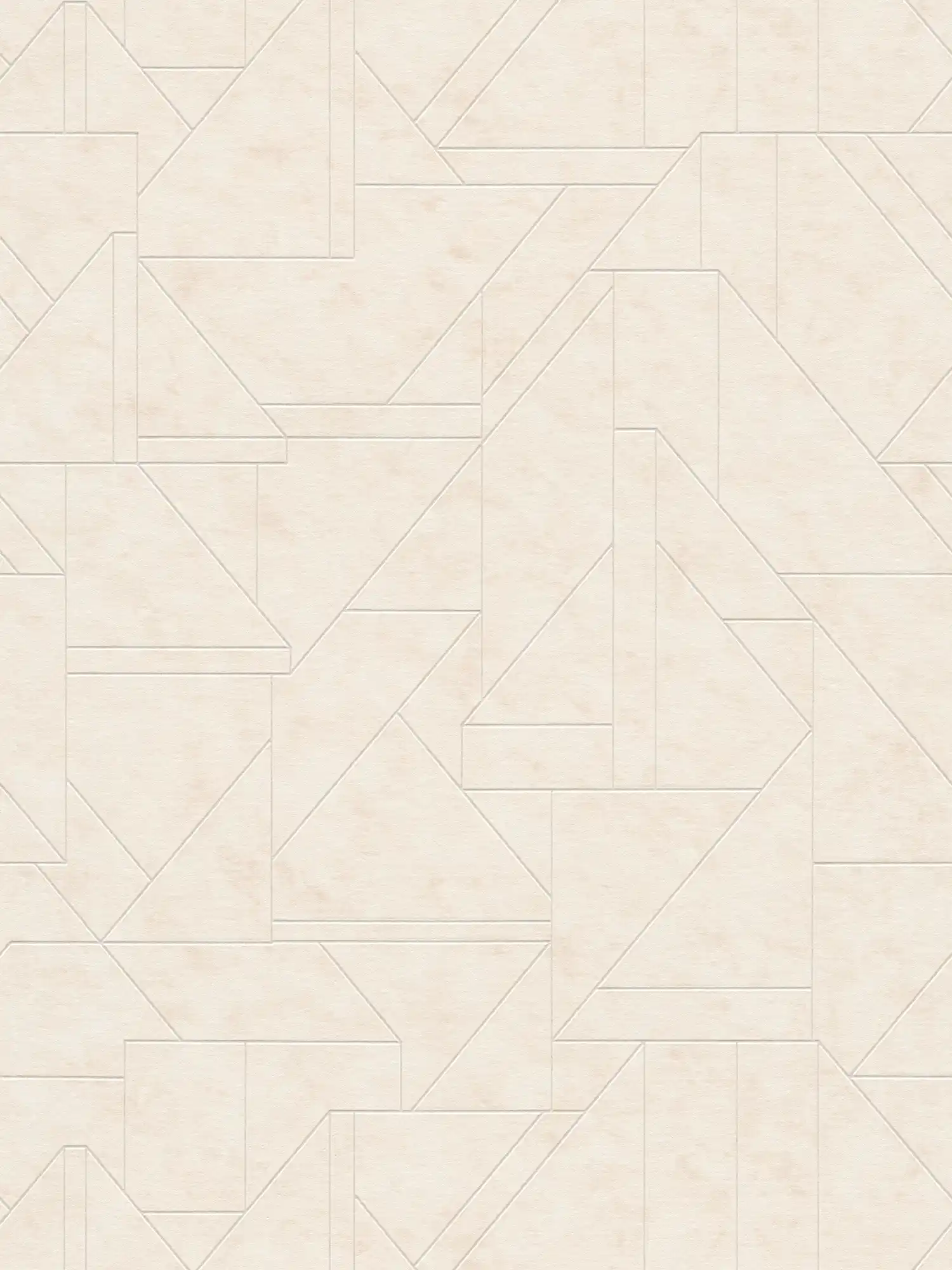 Vliestapete mit grafischen Linienmuster – Creme, Weiß, Silber
