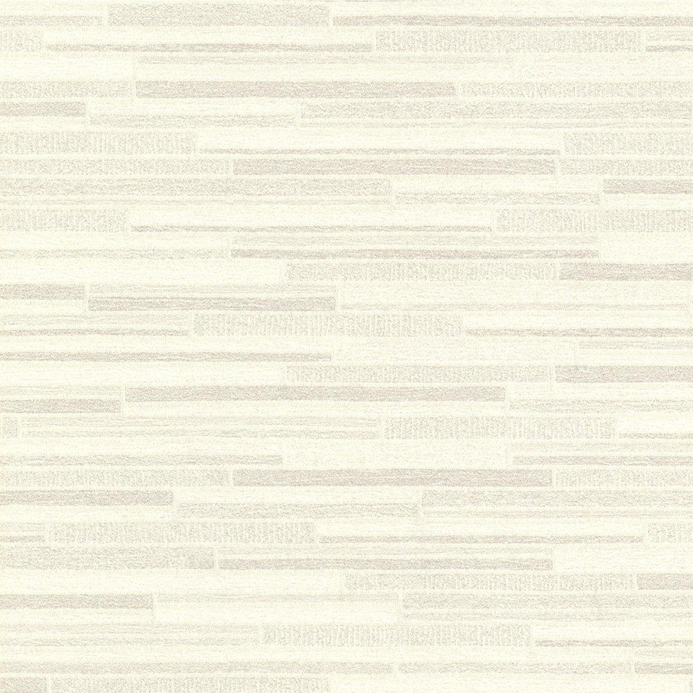             Tapete mit Liniendesign & Steinoptik – Weiß, Grau
        
