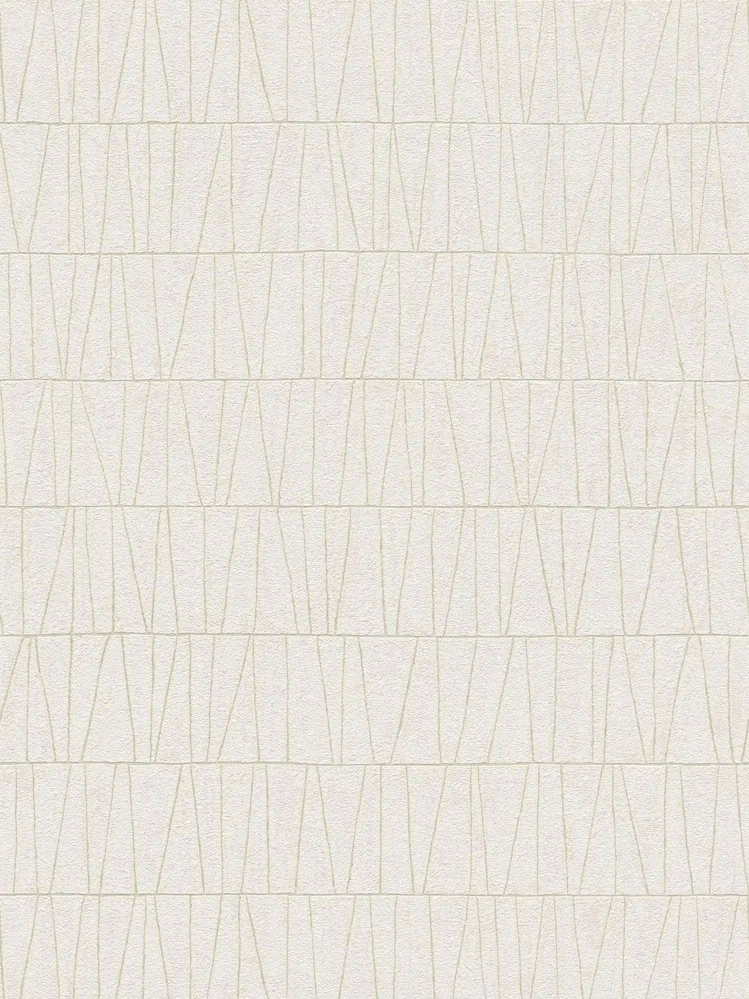 Mustertapete mit linienförmiger Anreihung – Weiß, Gold
