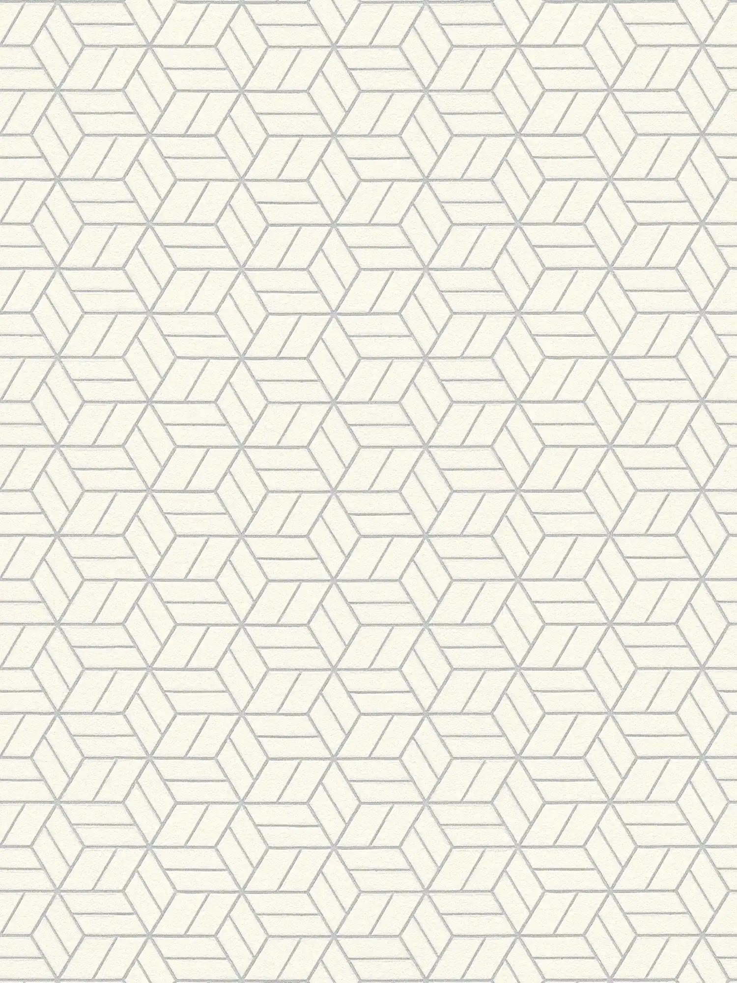 Tapete geometrisches Muster & Glitzer-Effekt – Silber, Grau, Weiß
