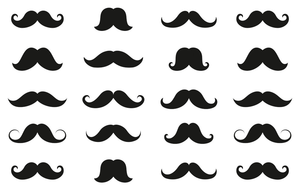             Fototapete Mustache cooles Schnäuzer Motiv – Schwarz-Weiß – Perlmutt Glattvlies
        