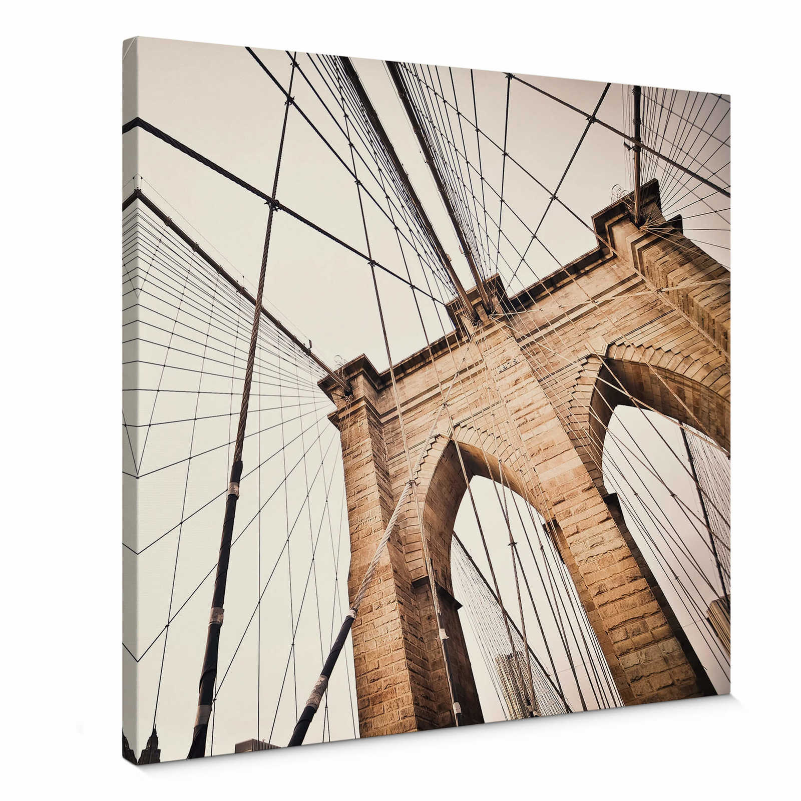Quadratisches Leinwandbild Brooklyn Bridge – 0,50 m x 0,50 m
