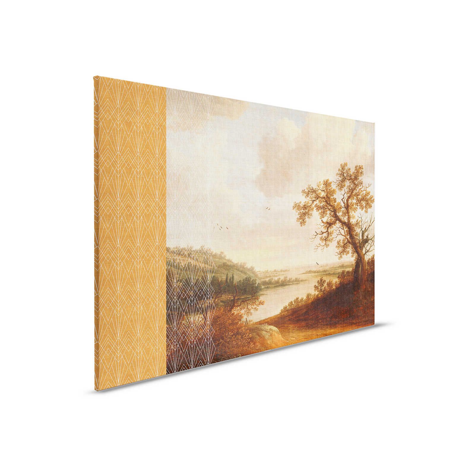         Cortina 1 - Gelbes Leinwandbild Kunst-Mix Gemälde & Grafik Muster – 0,90 m x 0,60 m
    