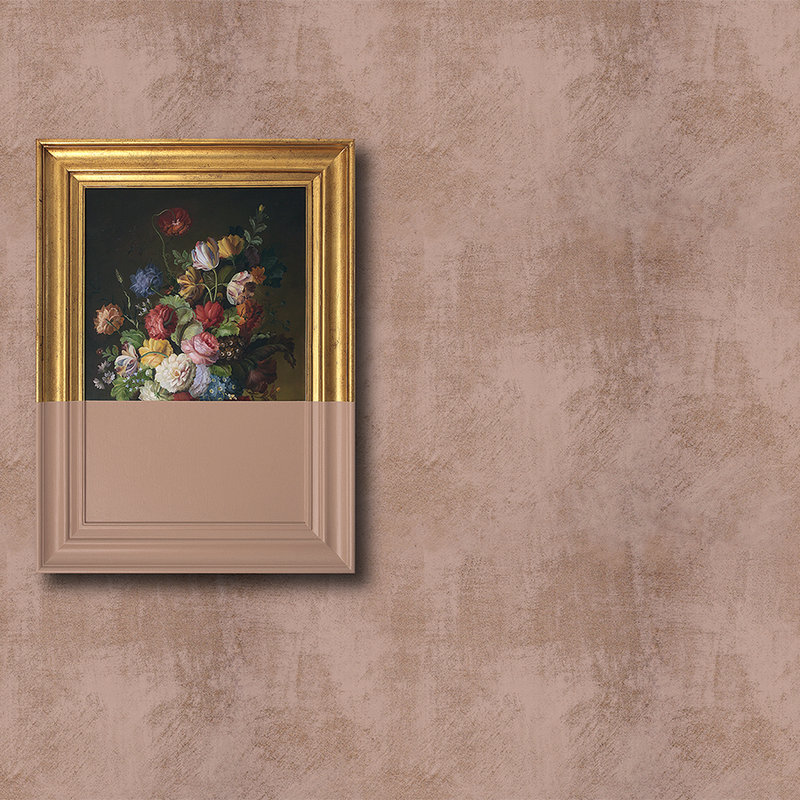 Frame 2 - Fototapete in Wischputz Struktur Überstrichenes Kunstwerk, Kupfer – Kupfer, Rosa | Mattes Glattvlies
