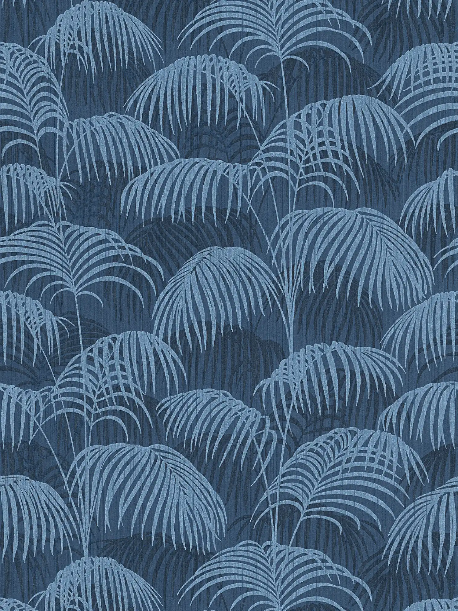 Tapete Dschungel Blätter Muster Kolonial Stil – Blau
