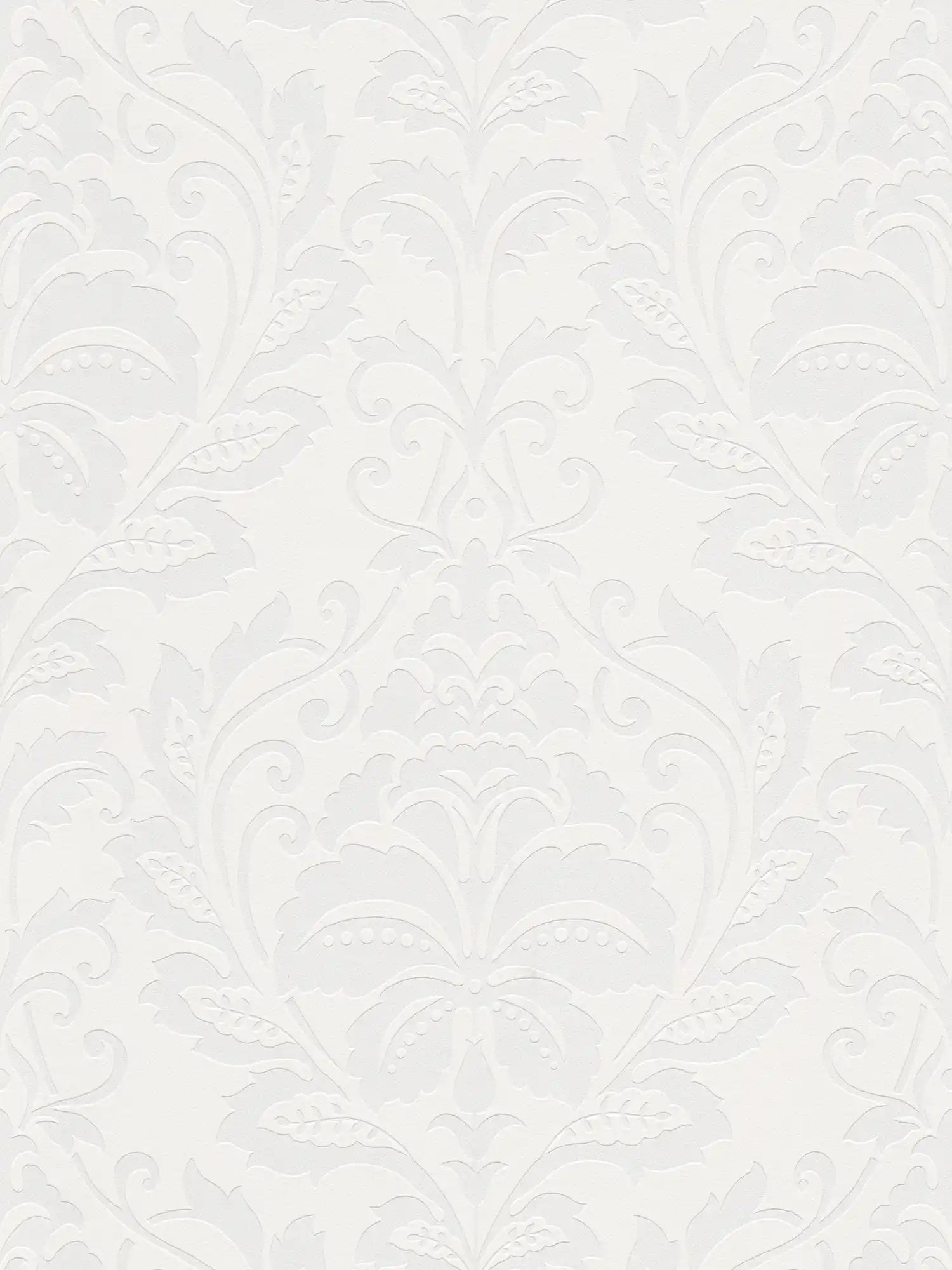 Ornament-Tapete florales Design, Matt/Glanz-Kontrast – Beige
