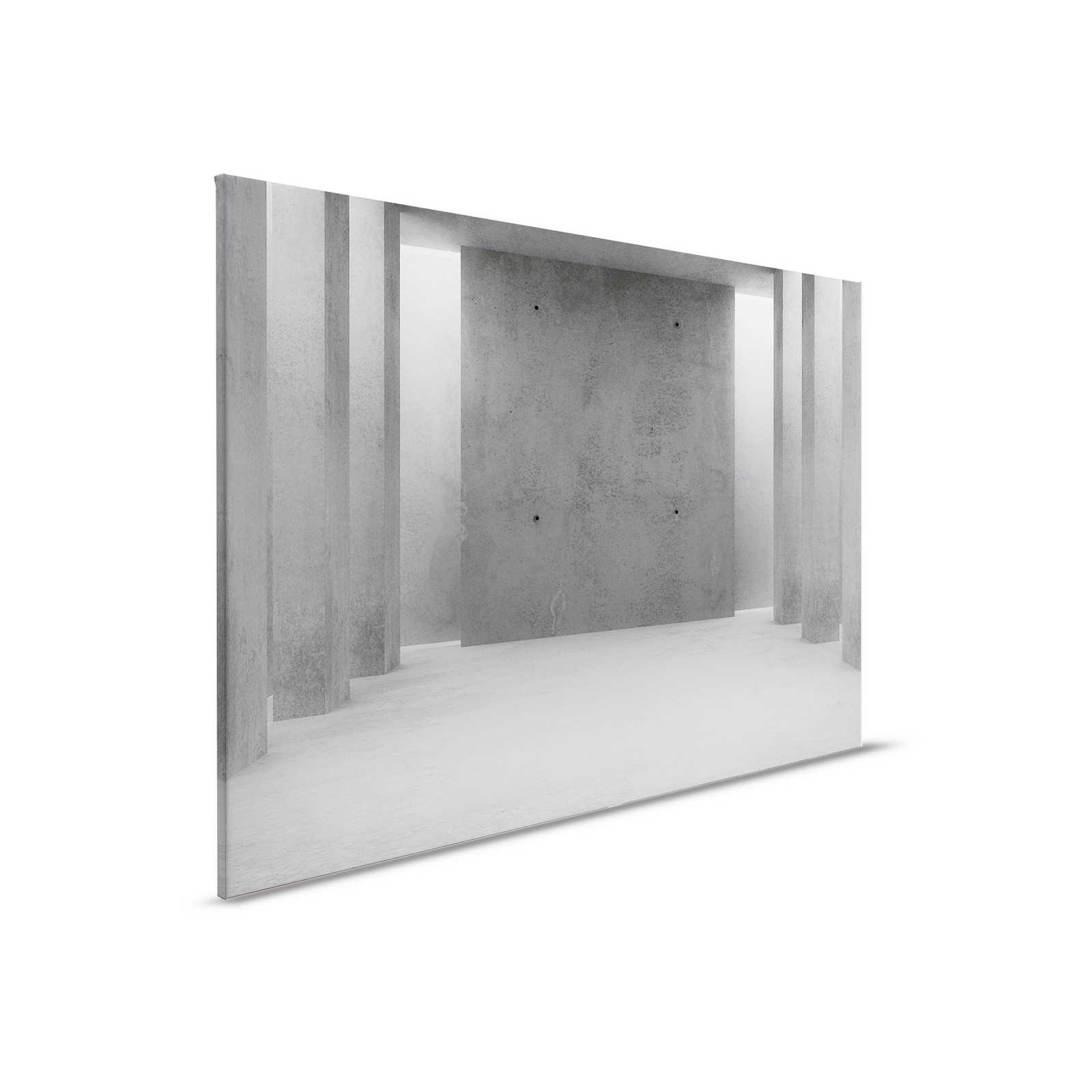         Leinwandbild mit einem 3D Beton Raum | grau – 0,90 m x 0,60 m
    
