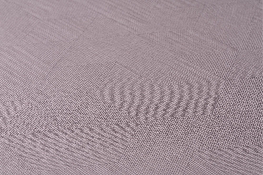             Tapete Violett mit Ton-in-Ton Muster im Grafik-Stil – Lila, Grau
        