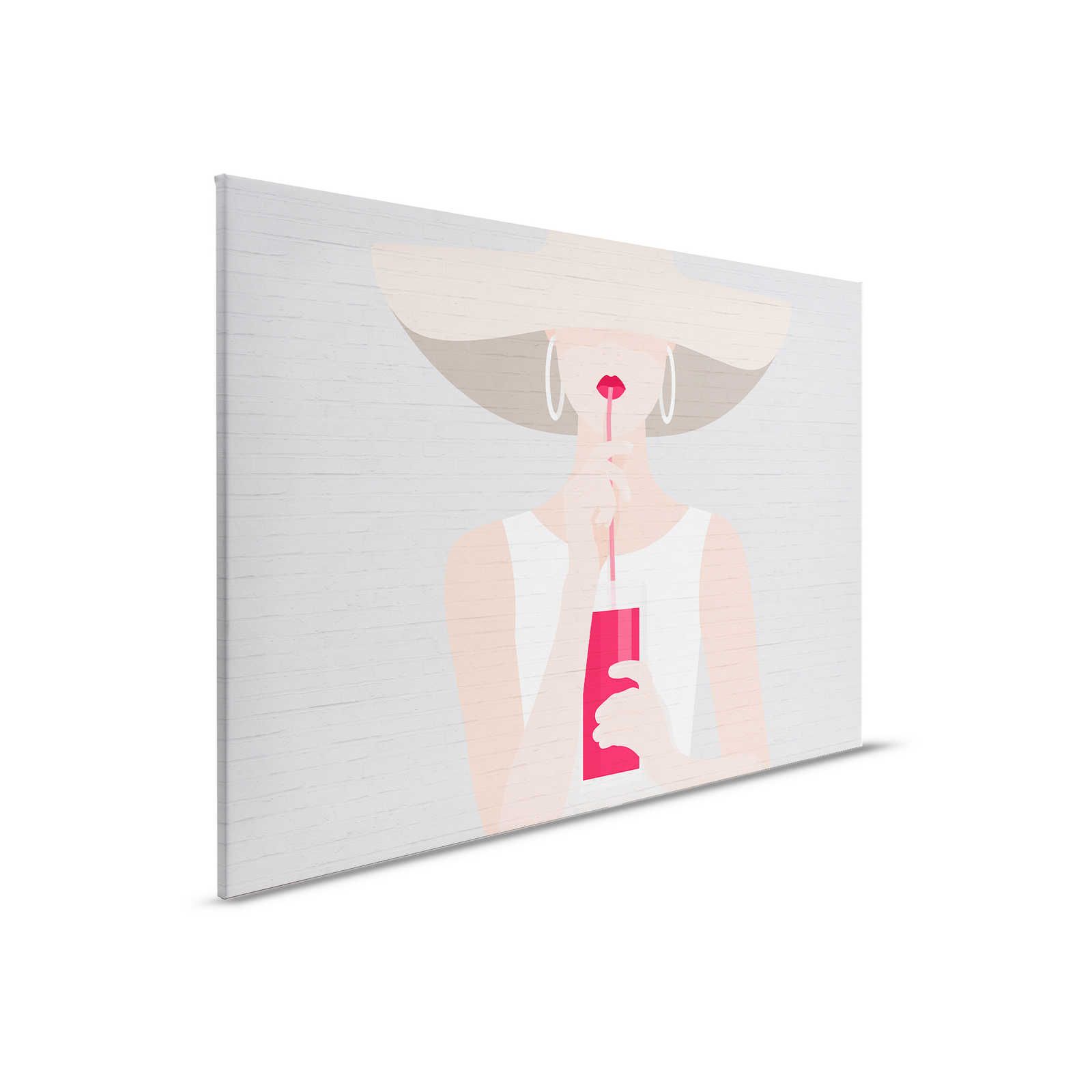         Steinoptik Leinwandbild mit Frauen Motiv im Sommer Look – 0,90 m x 0,60 m
    