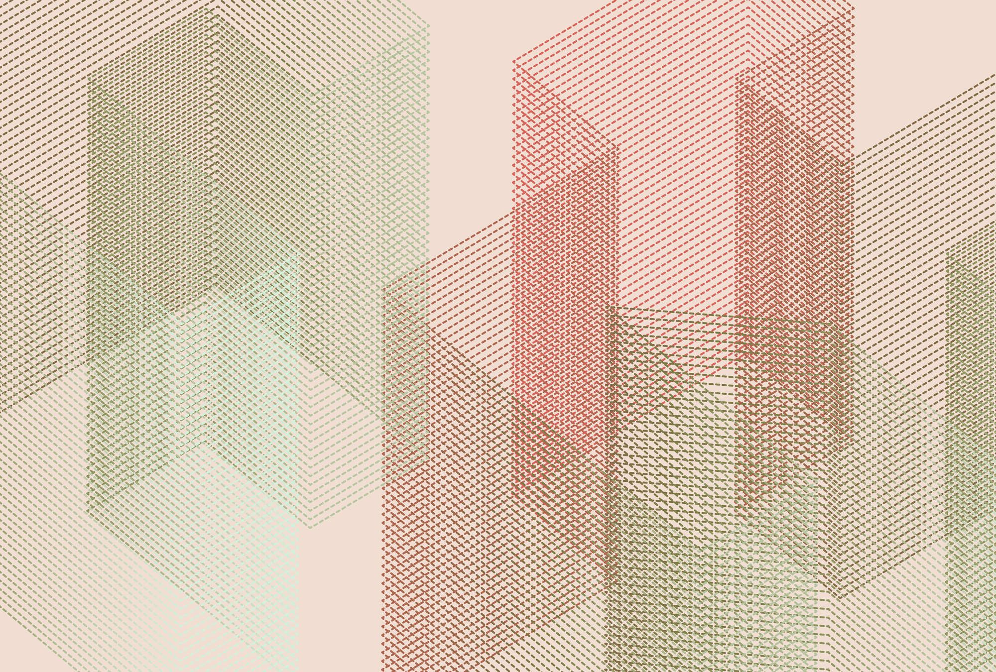             Fototapete »mesh 2« - Abstraktes 3D-Design – Rot, Grün | Mattes, Glattes Vlies
        