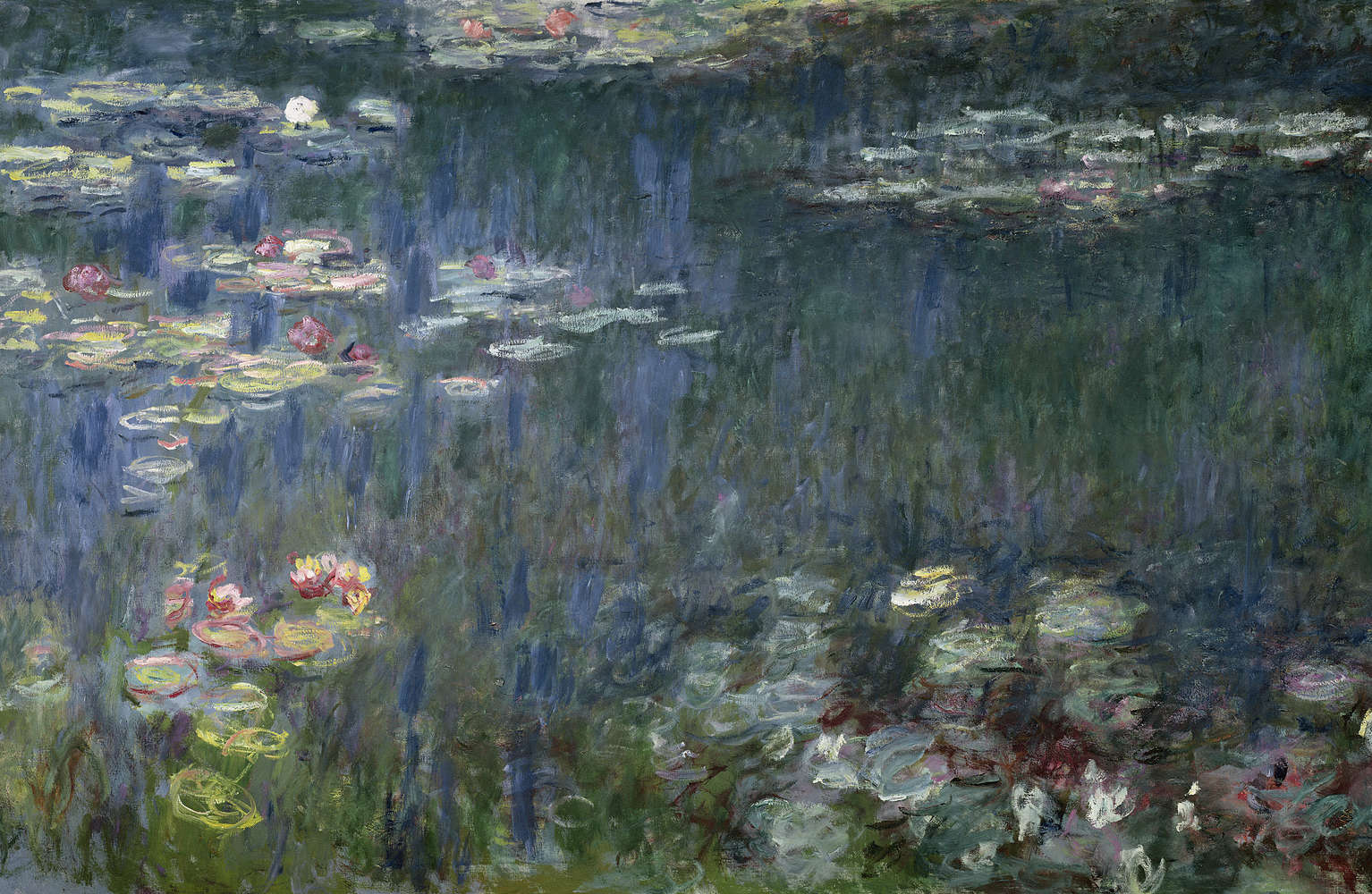             Fototapete "Seerosen: Grüne Reflektionen" von Claude Monet
        