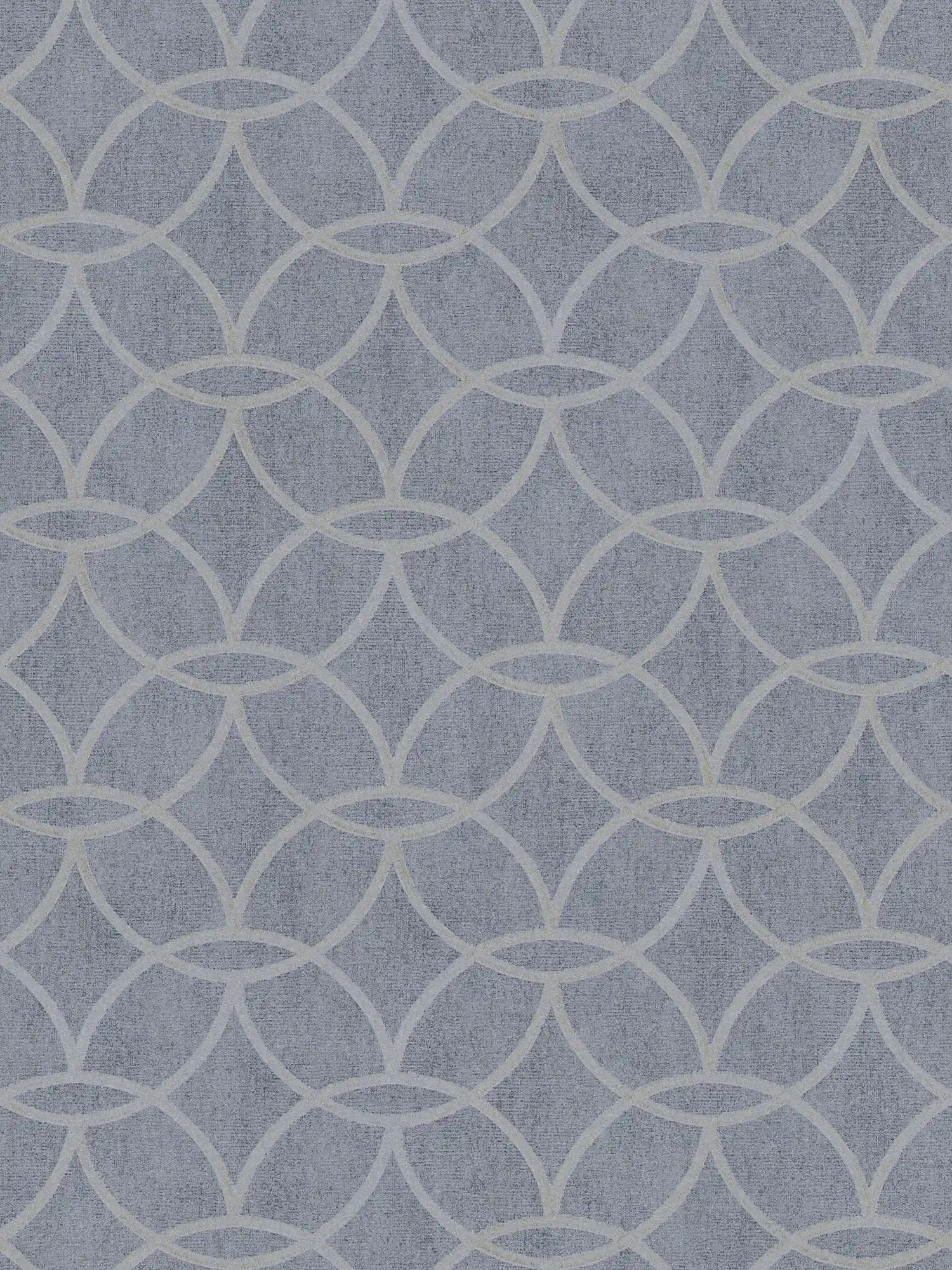 Mustertapete Vlies mit geometrischem Design & Schimmer-Effekt – Blau, Grau
