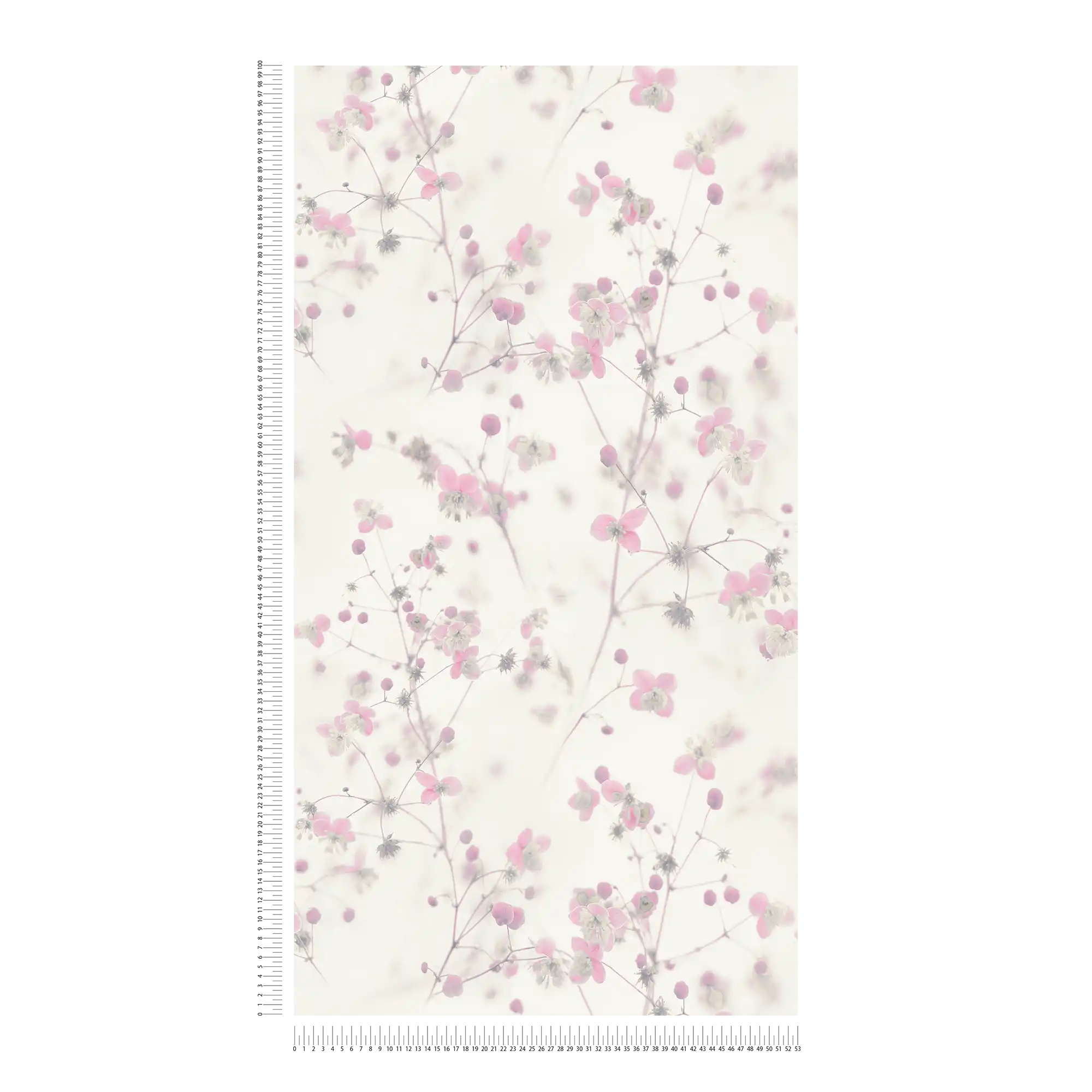             Moderne Landhaus Tapete Blumenmuster – Grau, Rosa
        