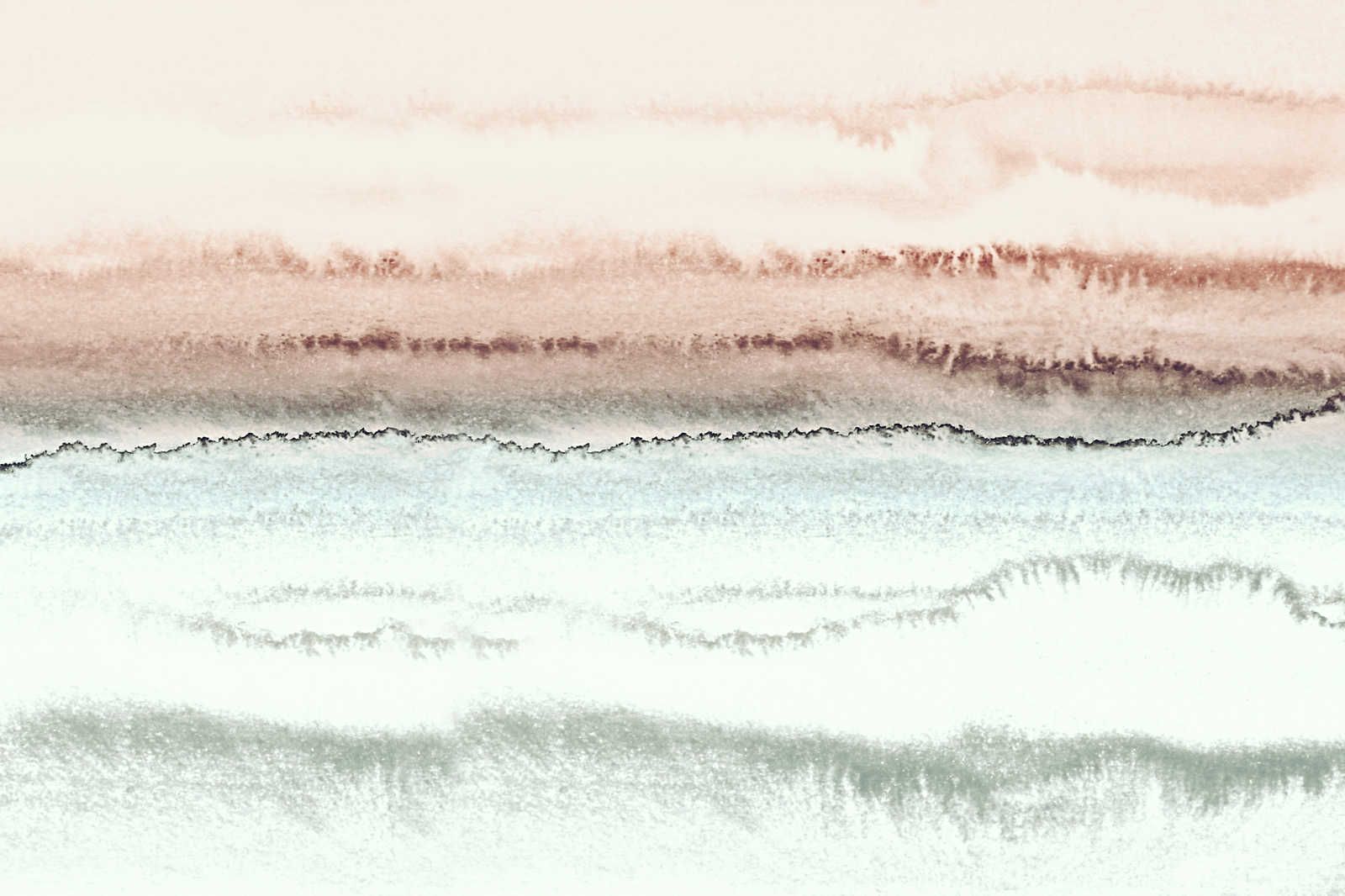             Aquarell Leinwandbild mit abstrakter Landschaft & Farbverlauf – 1,20 m x 0,80 m
        