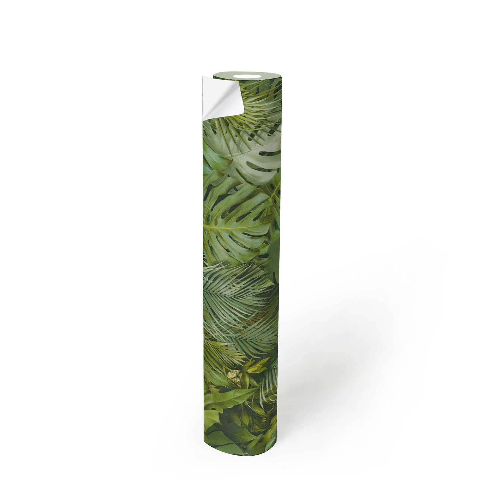             Selbstklebende Tapete | Dschungel Muster in 3D Optik – Grün
        