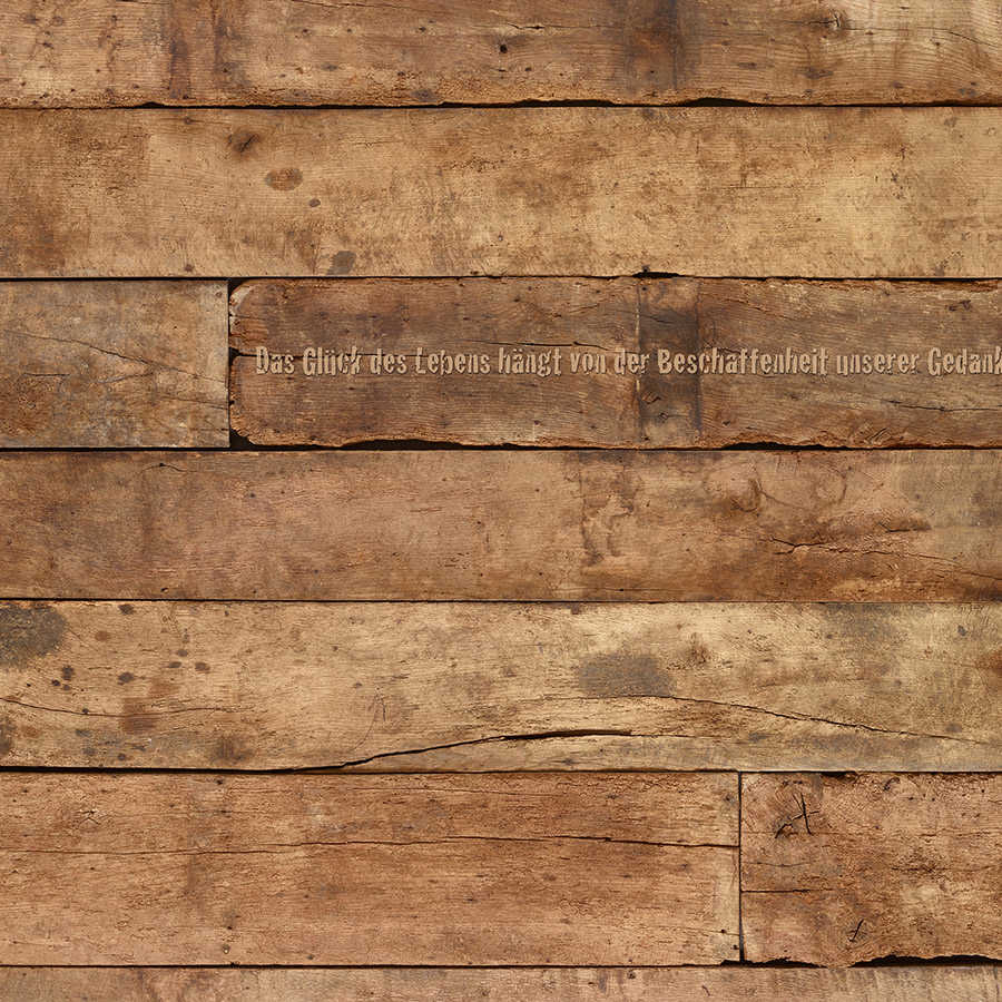 Fototapete Holzbretter mit Schriftzug – Strukturiertes Vlies
