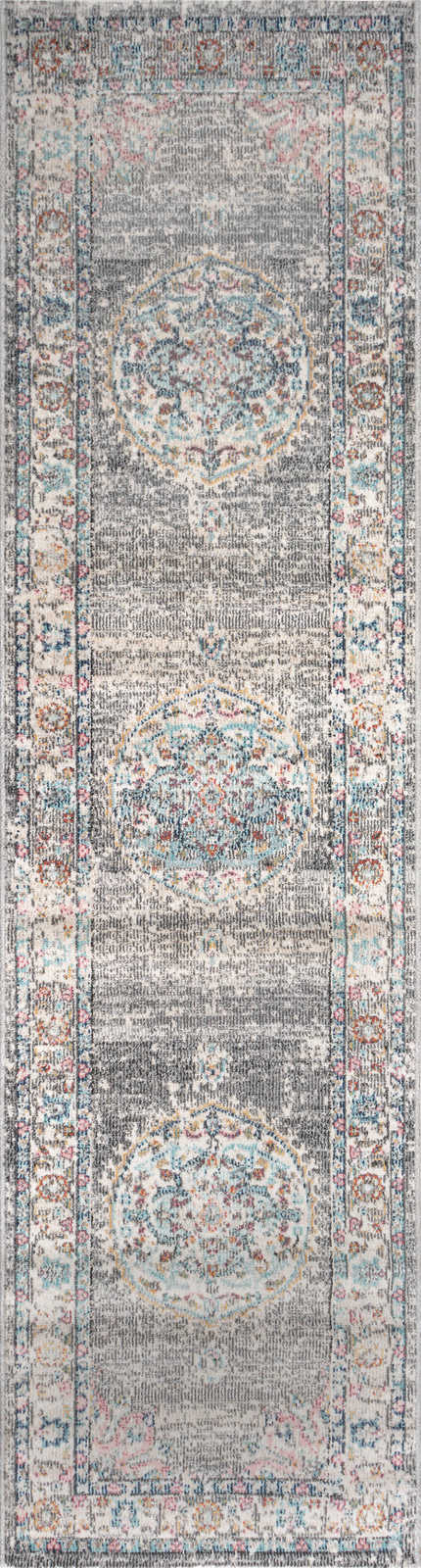             Grauer Teppich aus Flachgewebe als Läufer – 300 x 80 cm
        