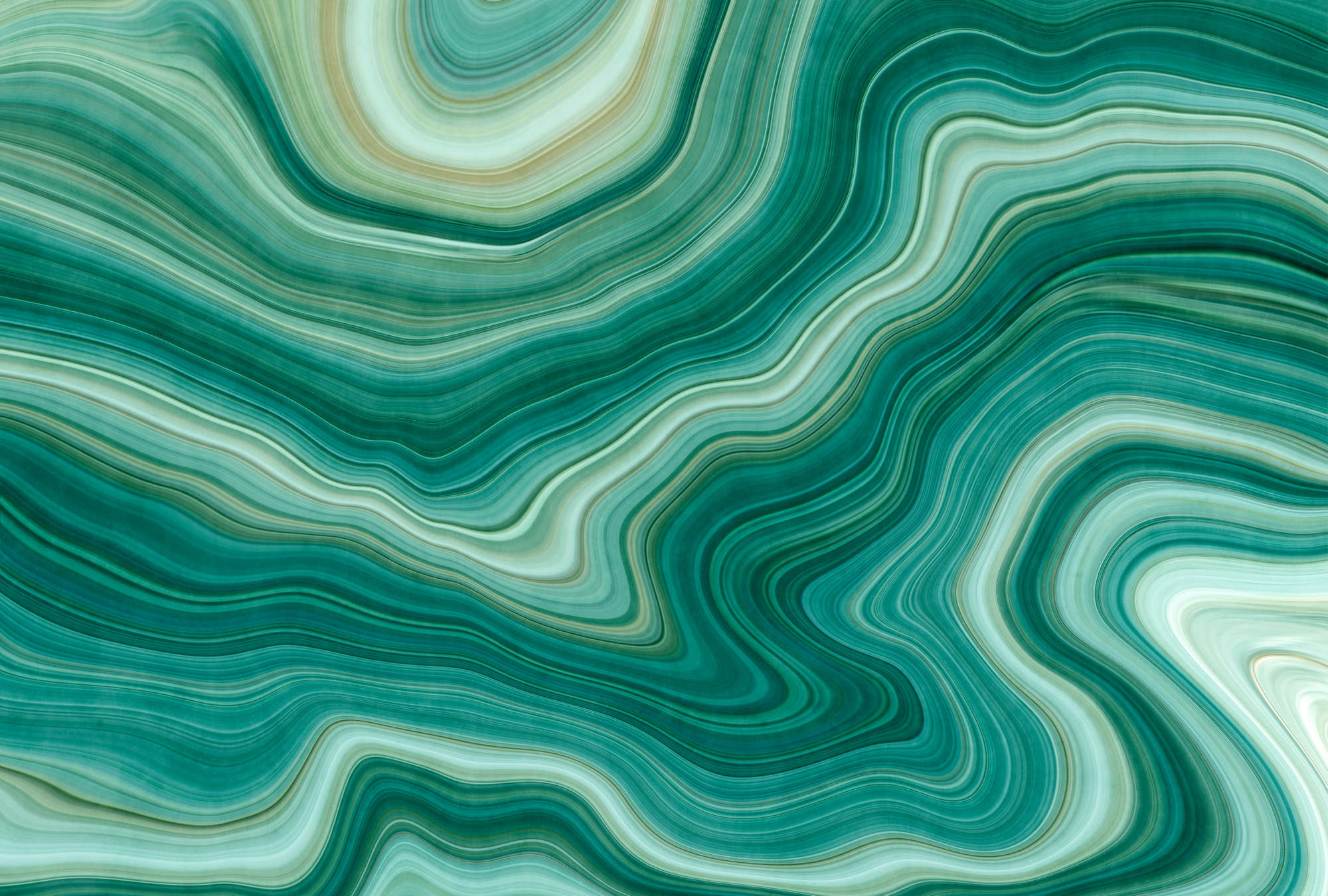             Batik Fototapete marmorierte Optik – Grün, Grau
        