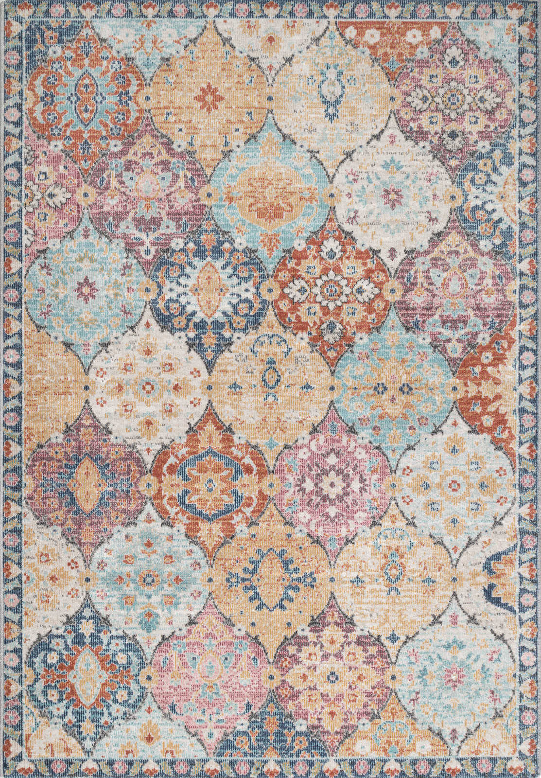             Bunter Outdoor Teppich aus Flachgewebe – 170 x 120 cm
        