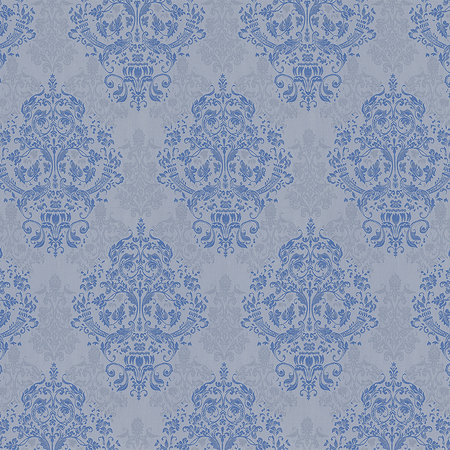         Barock Fototapete Blau & Grau mit Ornament Design
    